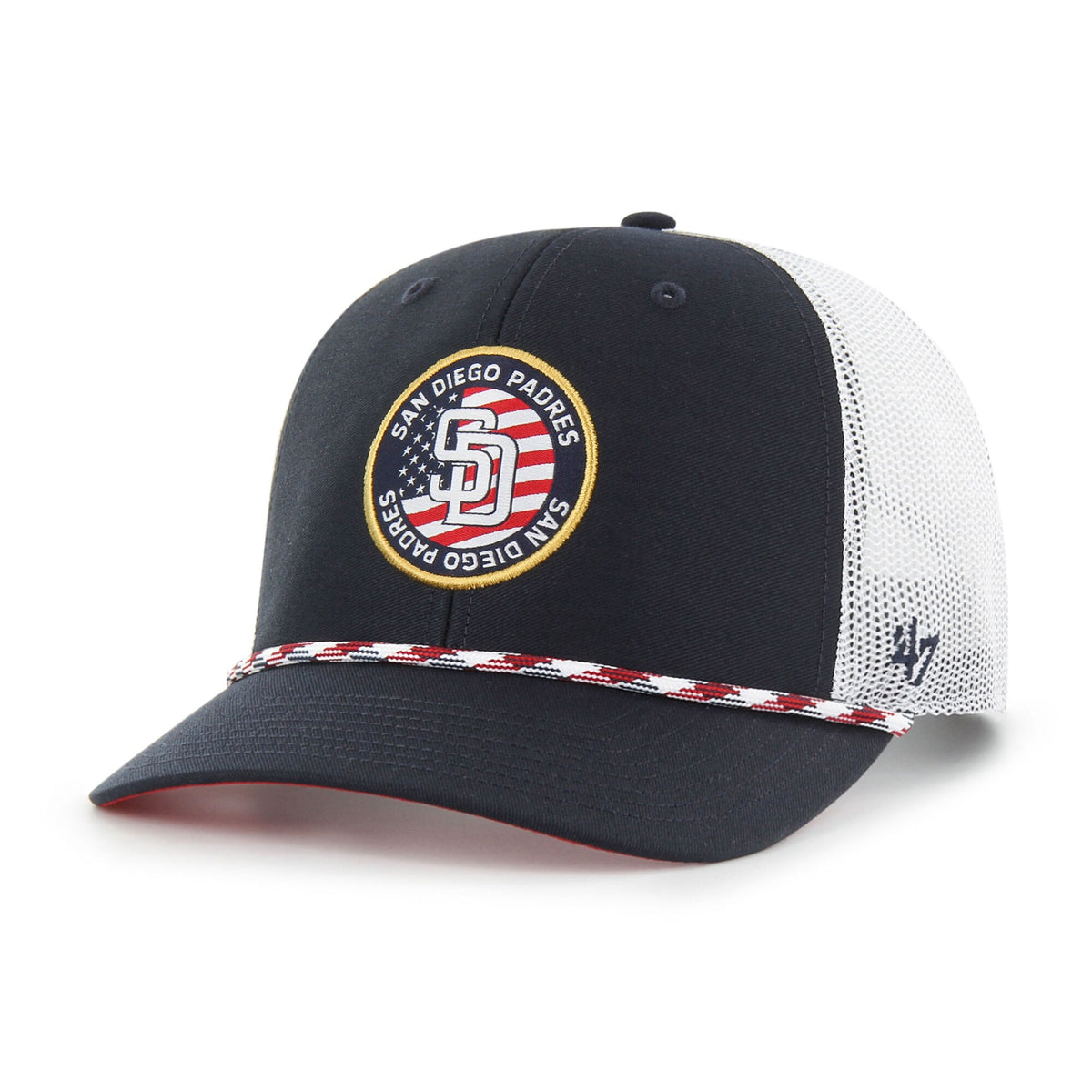 San Diego Padres '47 Union Patch Trucker Adjustable Hat - Navy