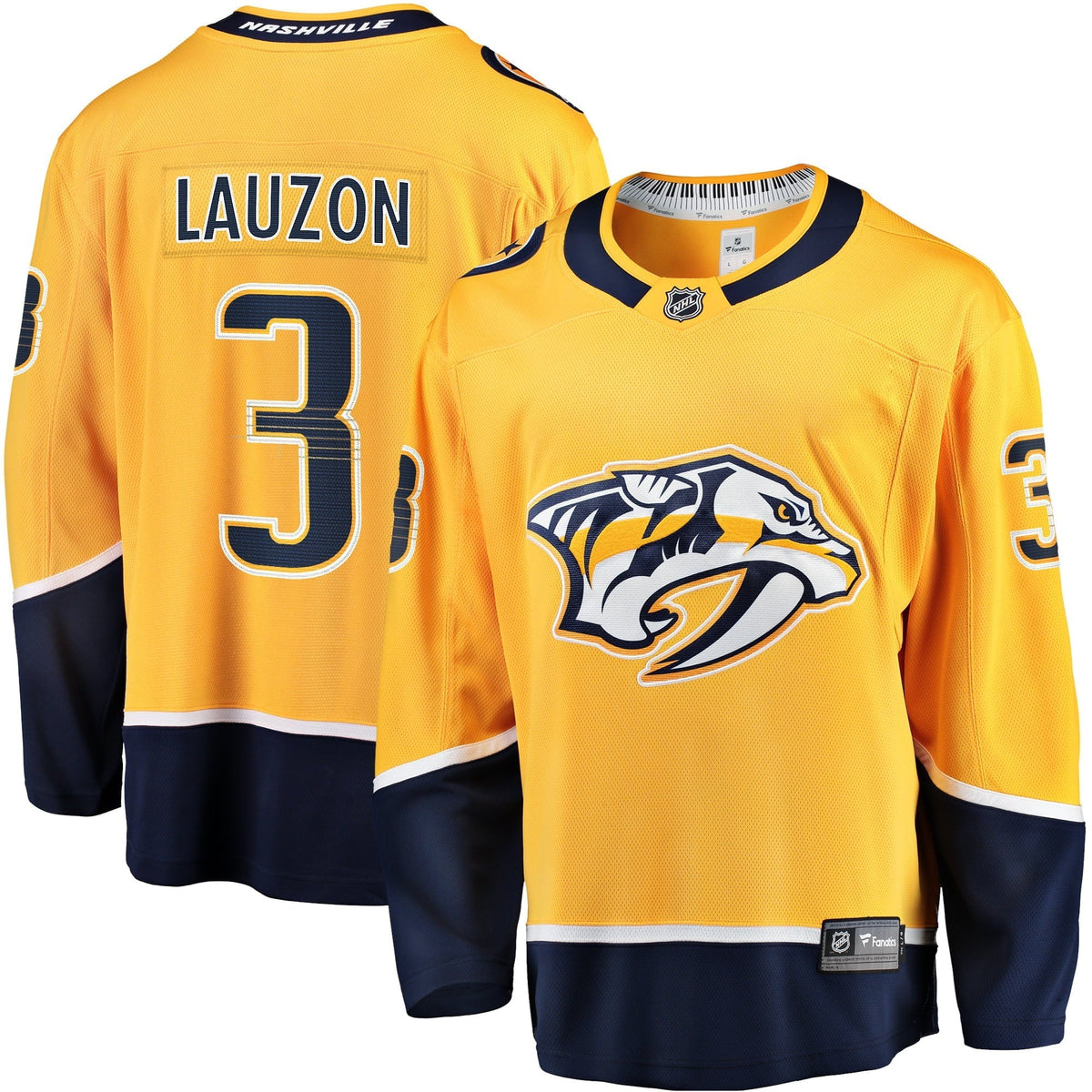 Men's Fanatics Branded Jeremy Lauzon Gold Nashville Predators Home Breakaway Player Jersey