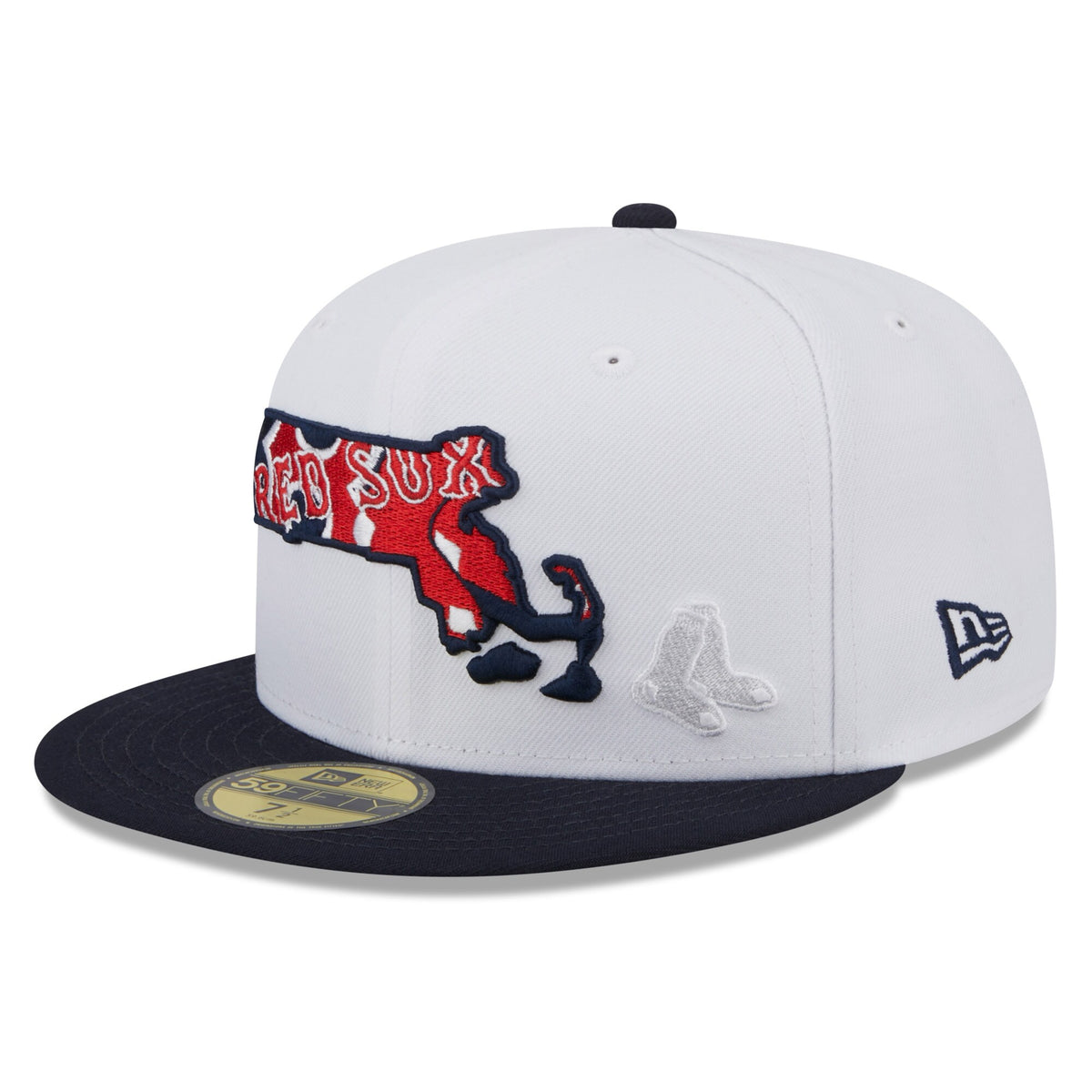 Boston Red Sox New Era State 59FIFTY Fitted Hat - White/Navy
