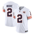 Men s Chicago Bears DJ Moore White 2023 Throwback Limited  Stitched Game Jerseys