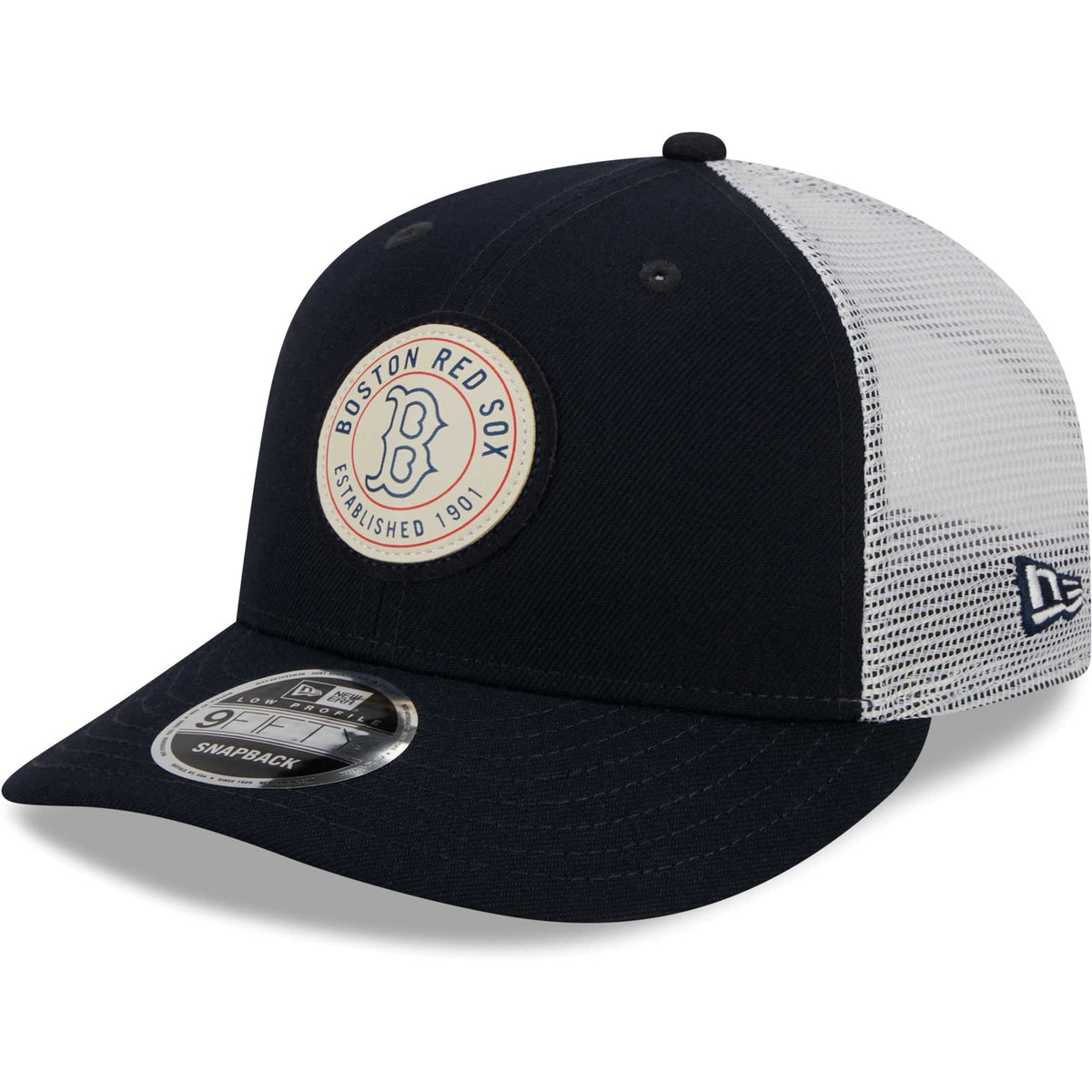 Boston Red Sox New Era Circle Trucker Low Profile 9FIFTY Snapback Hat - Navy