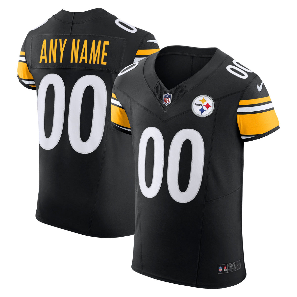 Pittsburgh Steelers Nike Vapor F.U.S.E. Elite Custom Jersey   Black