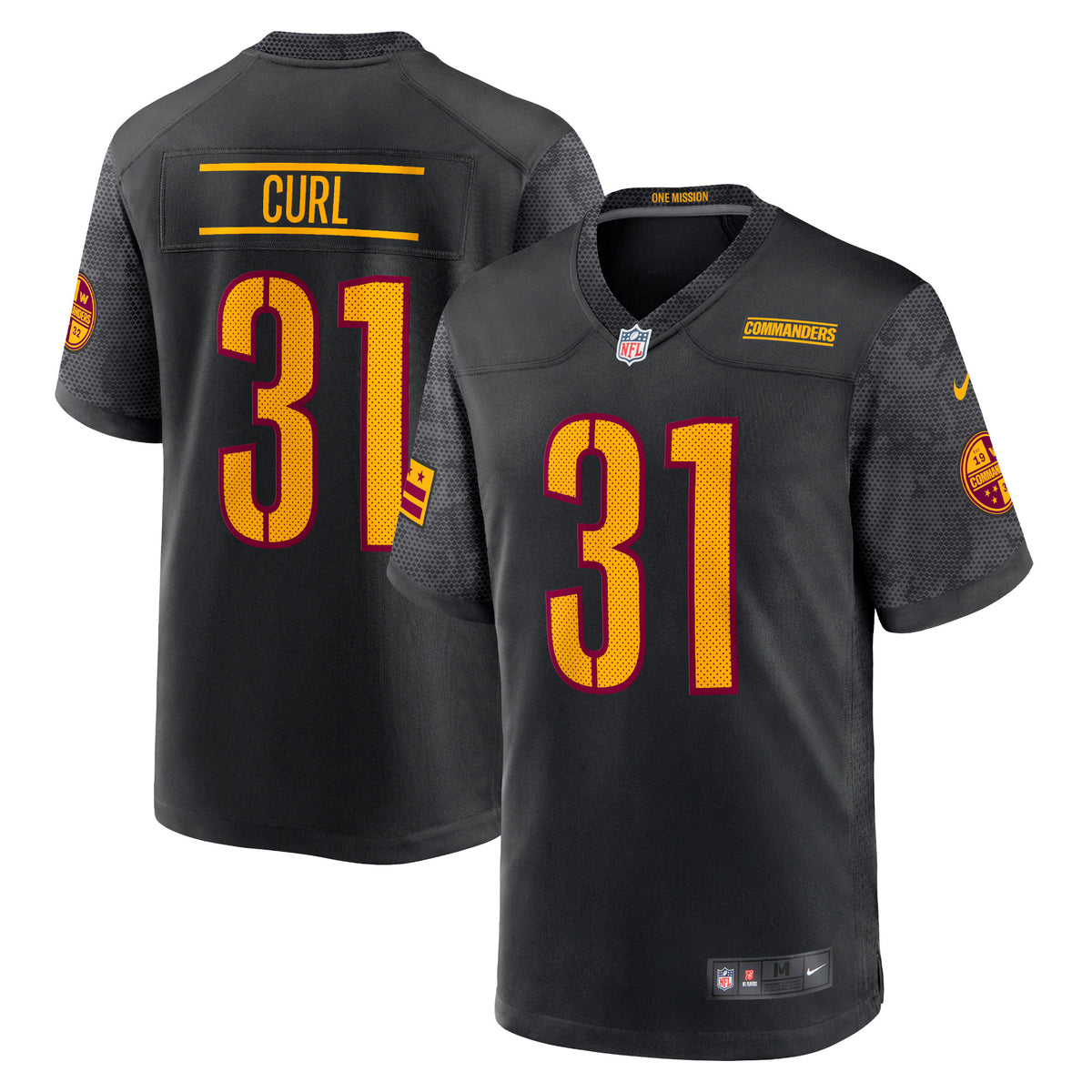 Kamren Curl Washington Commanders Nike Alternate Game Player Jersey   Black