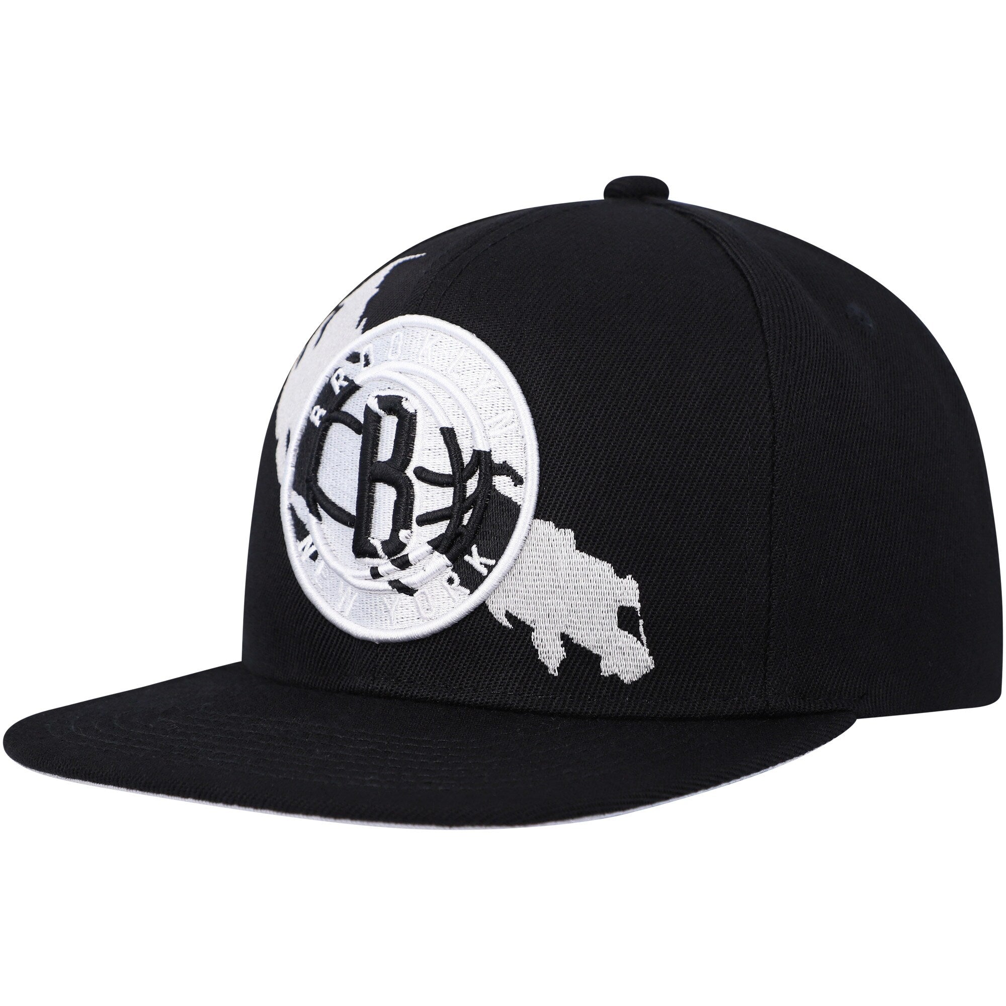 Brooklyn Nets Mitchell & Ness Paint By Numbers Snapback Hat - Black