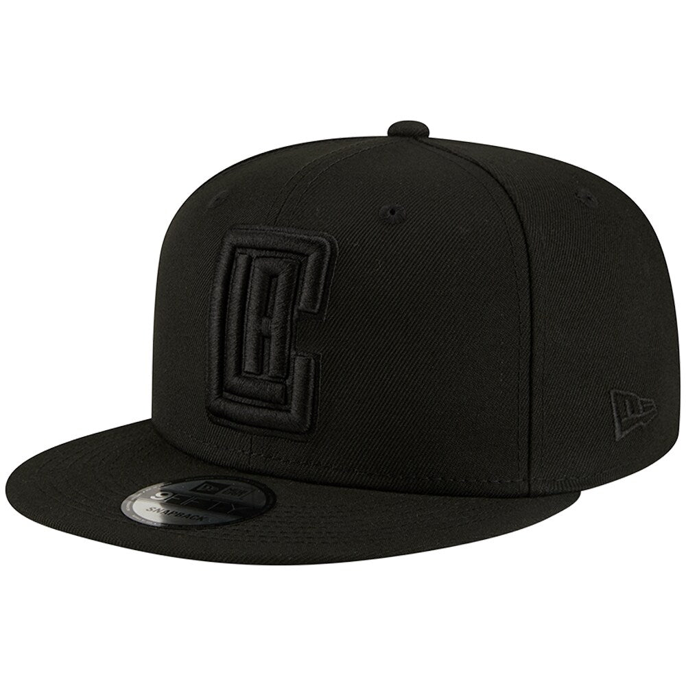 LA Clippers New Era Black On Black 9FIFTY Snapback Hat