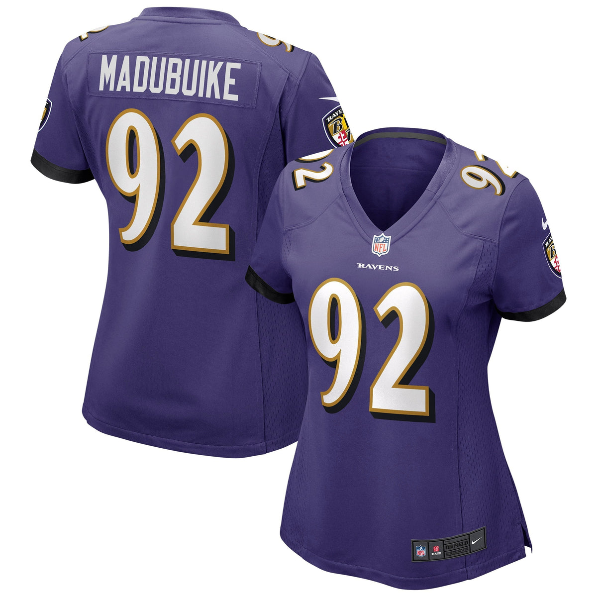 Women s Nike Justin Madubuike Purple Baltimore Ravens Game Jersey