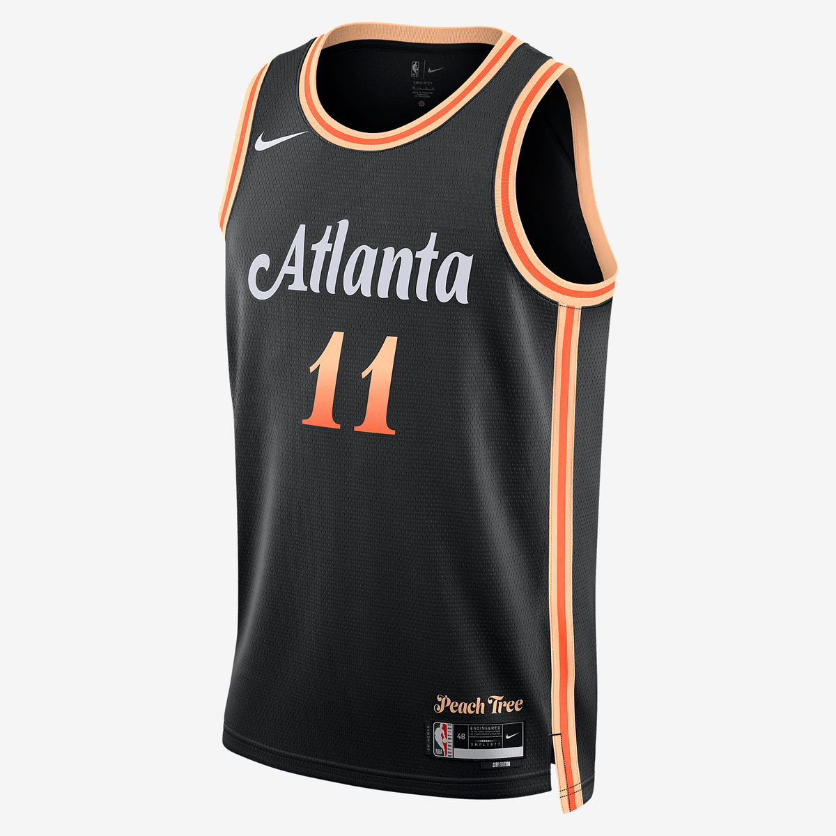 Trae Young Atlanta Hawks, NBA Jerseys City Edition Nike Dri-FIT NBA Swingman Jersey - Black