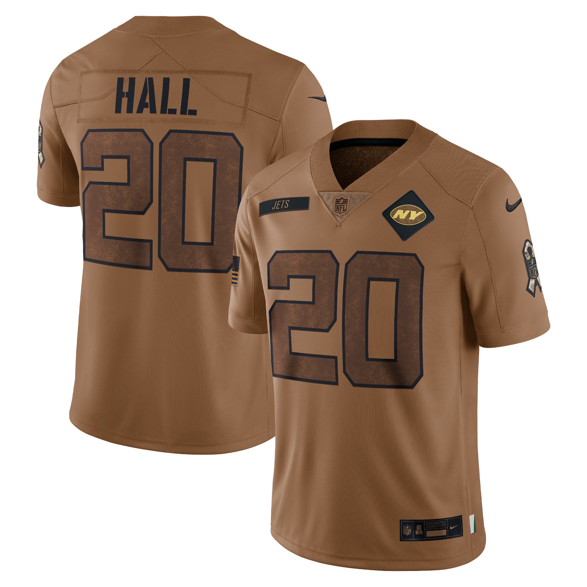 Breece Hall New York Jets Nike 2023 Salute To Service Limited Jersey   Brown