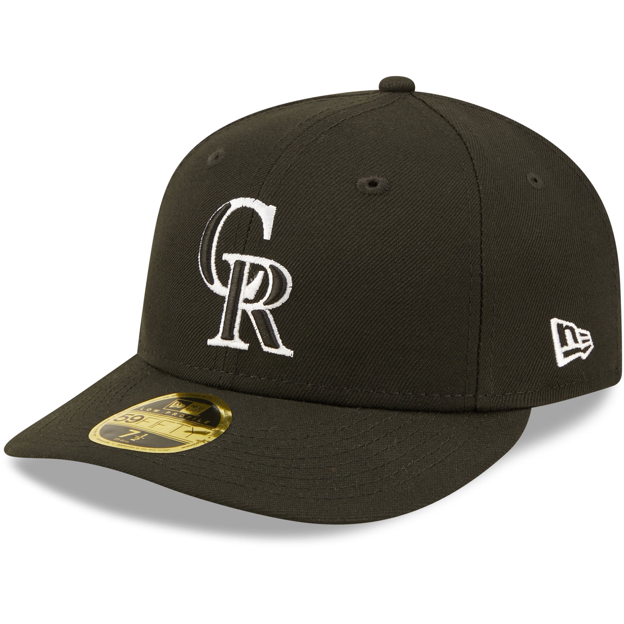 Colorado Rockies New Era Black & White Low Profile 59FIFTY Fitted Hat