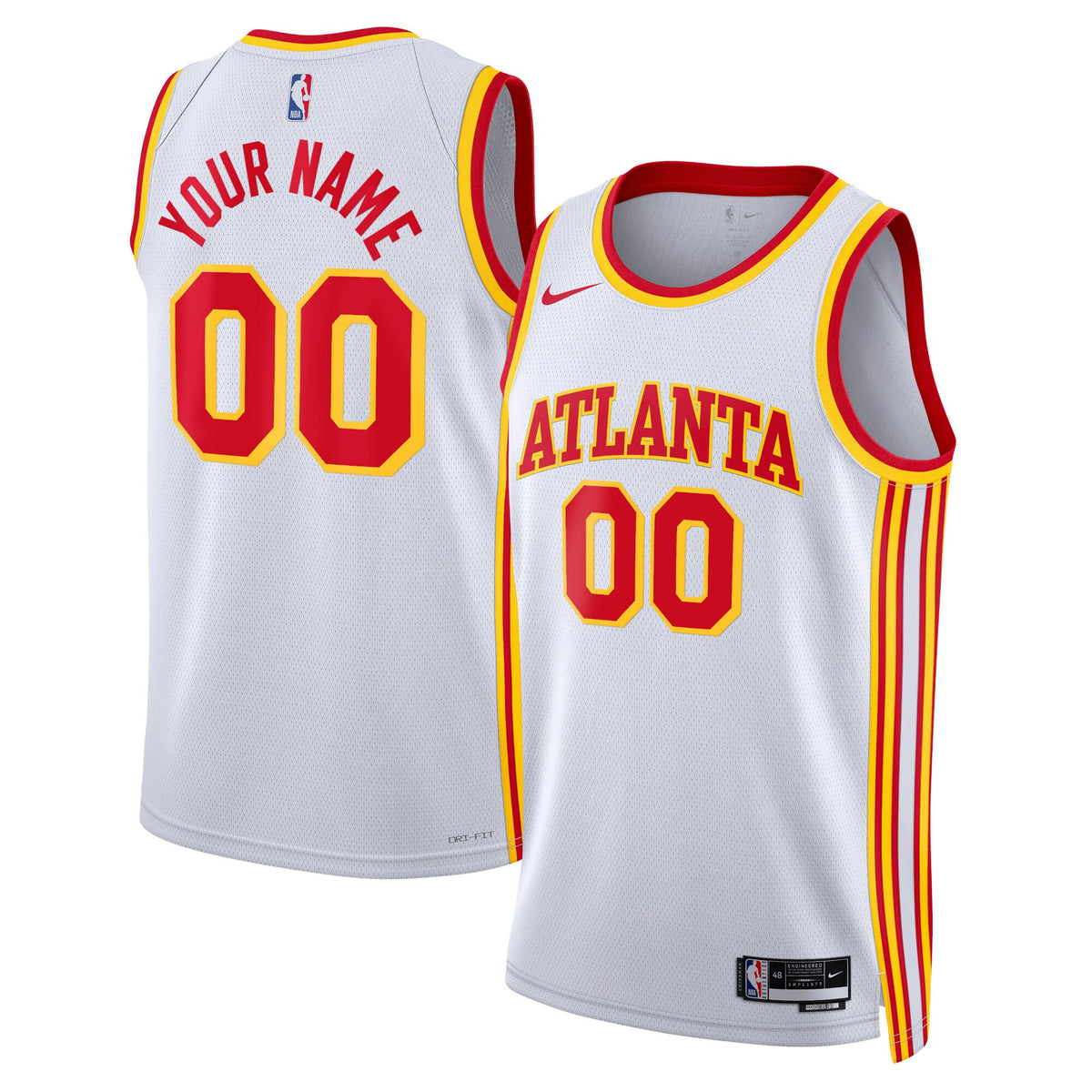 Atlanta Hawks, NBA Jerseys Nike Unisex Swingman Custom Jersey White - Icon Edition
