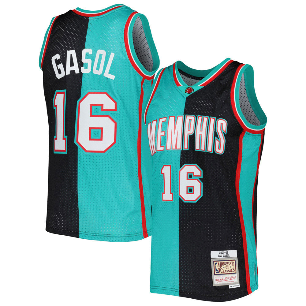Men's Memphis Grizzlies Pau Gasol 2001-02 Hardwood Classic Jersey - Black/Turquoise