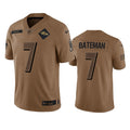 Men s Baltimore Ravens Rashod Bateman 2023 Brown Salute To Service Limited Stitched Jersey