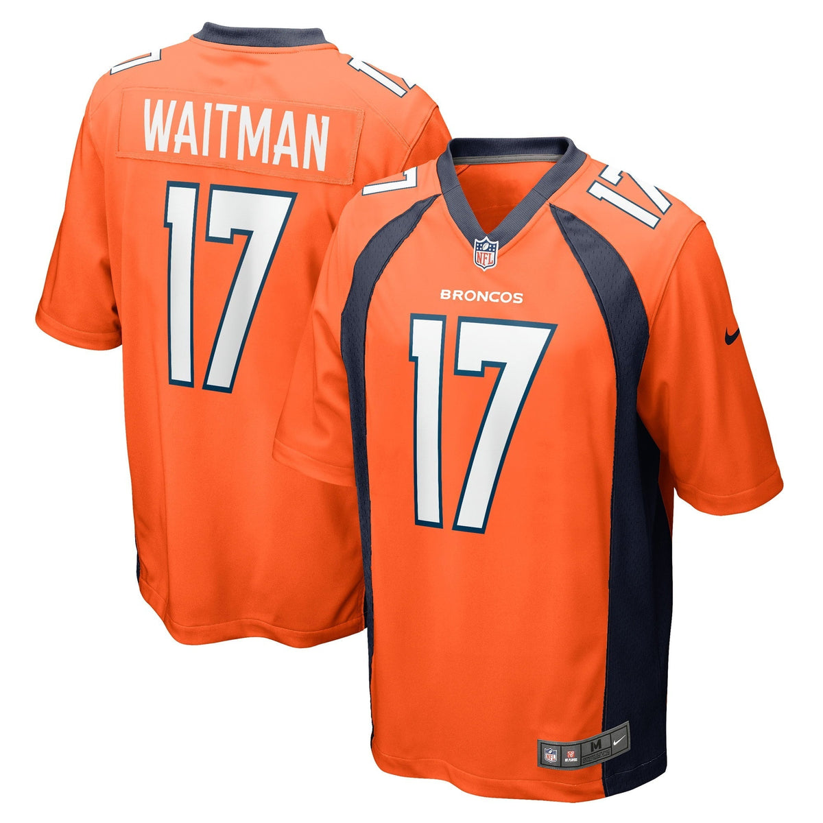 Men s Nike Corliss Waitman Orange Denver Broncos Game Player Jersey