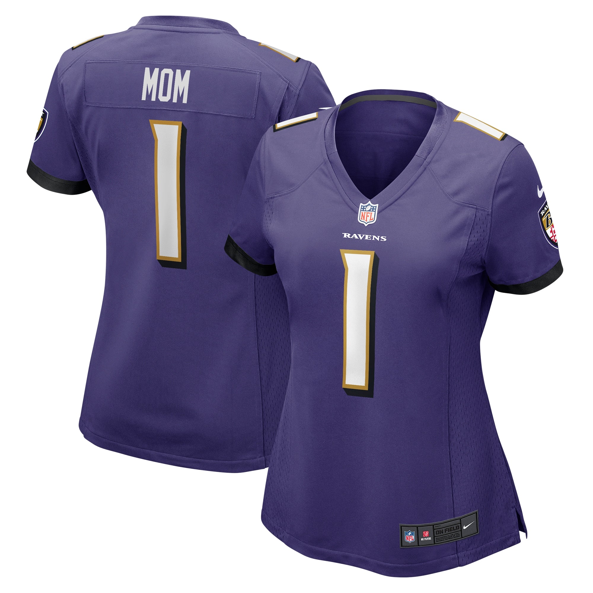 Number 1 Mom Baltimore Ravens Nike Women s Game Jersey   Purple