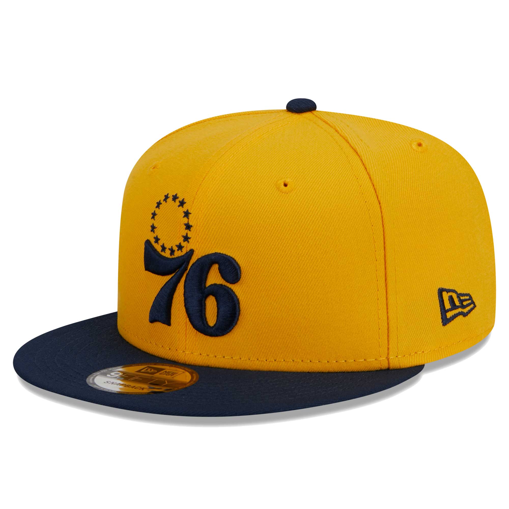 Philadelphia 76ers New Era Color Pack 2-Tone 9FIFTY Snapback Hat - Gold/Navy