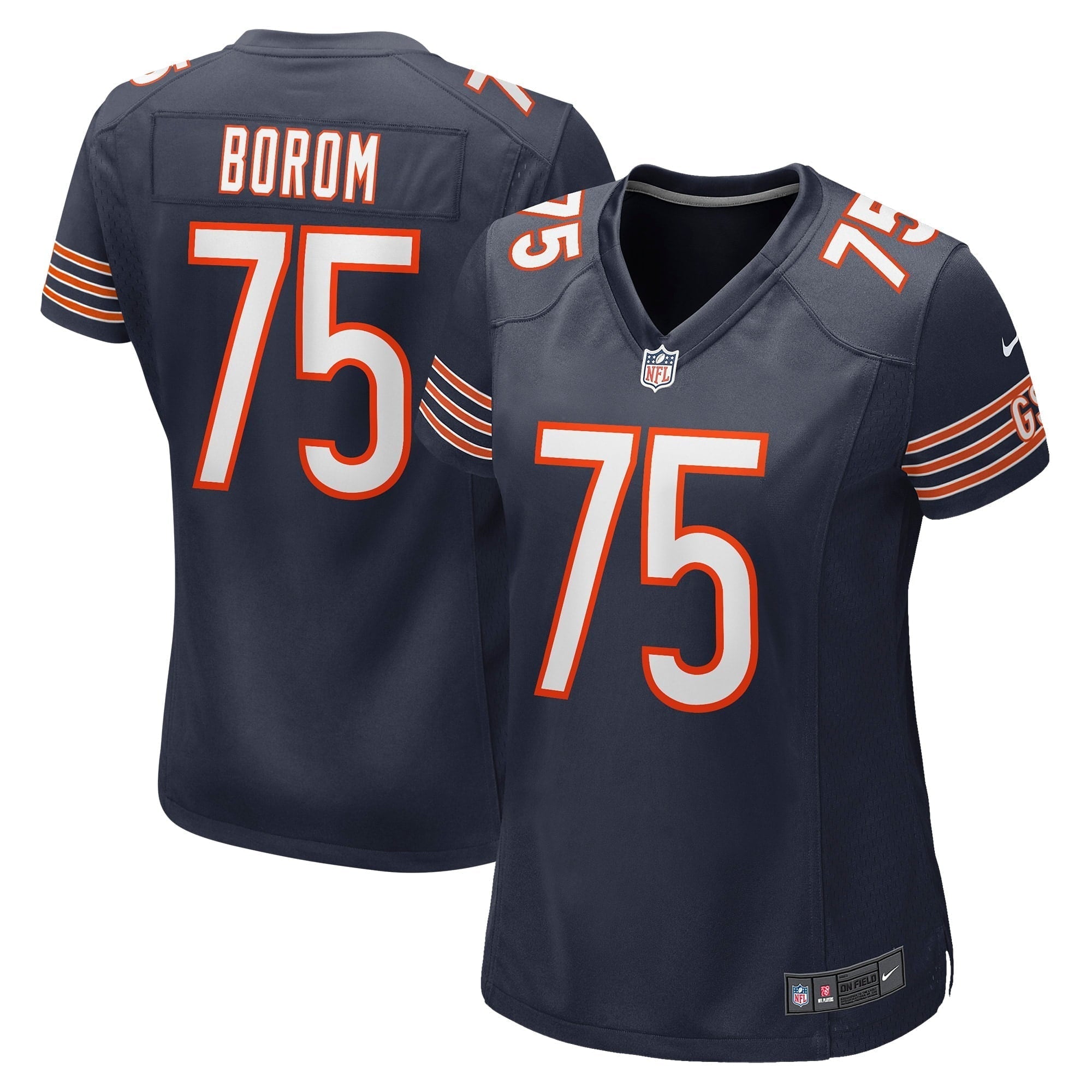 Women s Nike Larry Borom Navy Chicago Bears Game Jersey