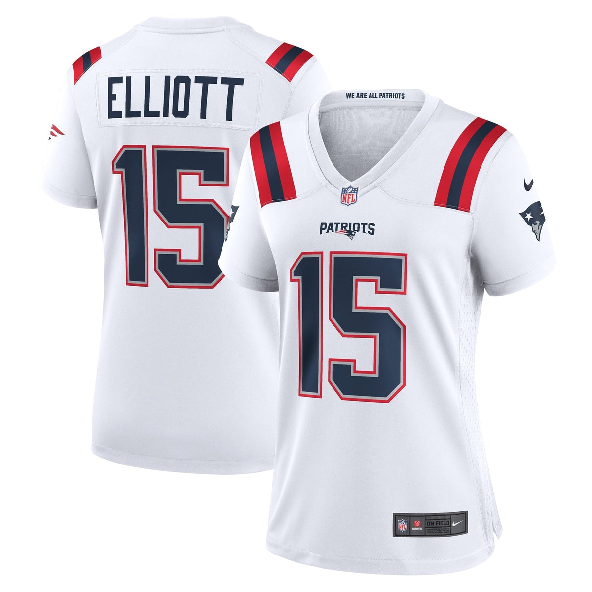 Women s Nike Ezekiel Elliott White New England Patriots Game Player Jersey