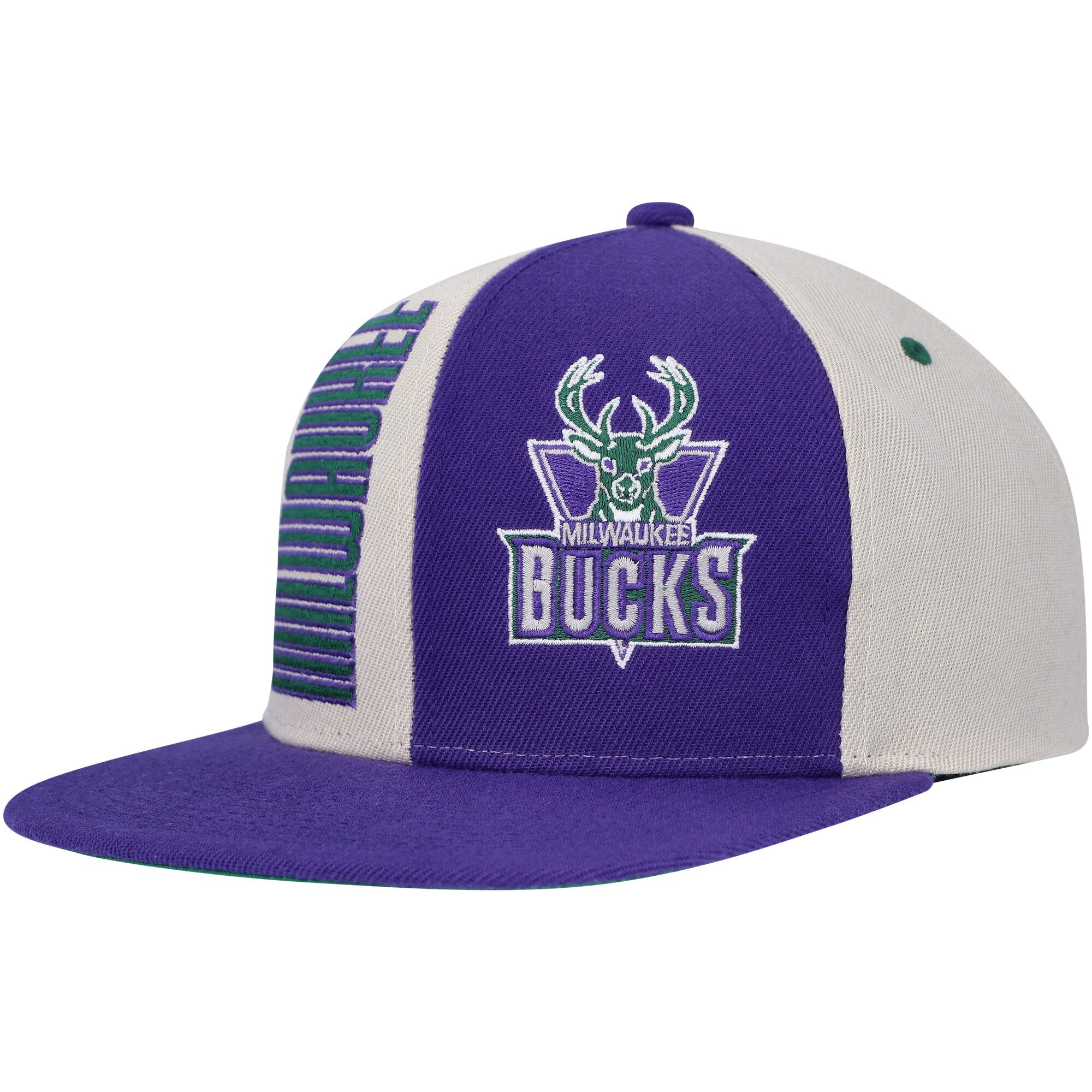 Milwaukee Bucks Mitchell & Ness Hardwood Classics Pop Snapback Hat - Cream