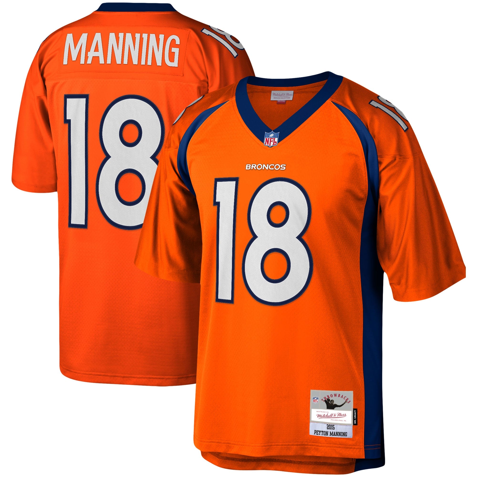 Peyton Manning Denver Broncos Mitchell   Ness Legacy Replica Jersey   Orange