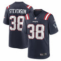 Men s Nike Rhamondre Stevenson Navy New England Patriots Game Jersey