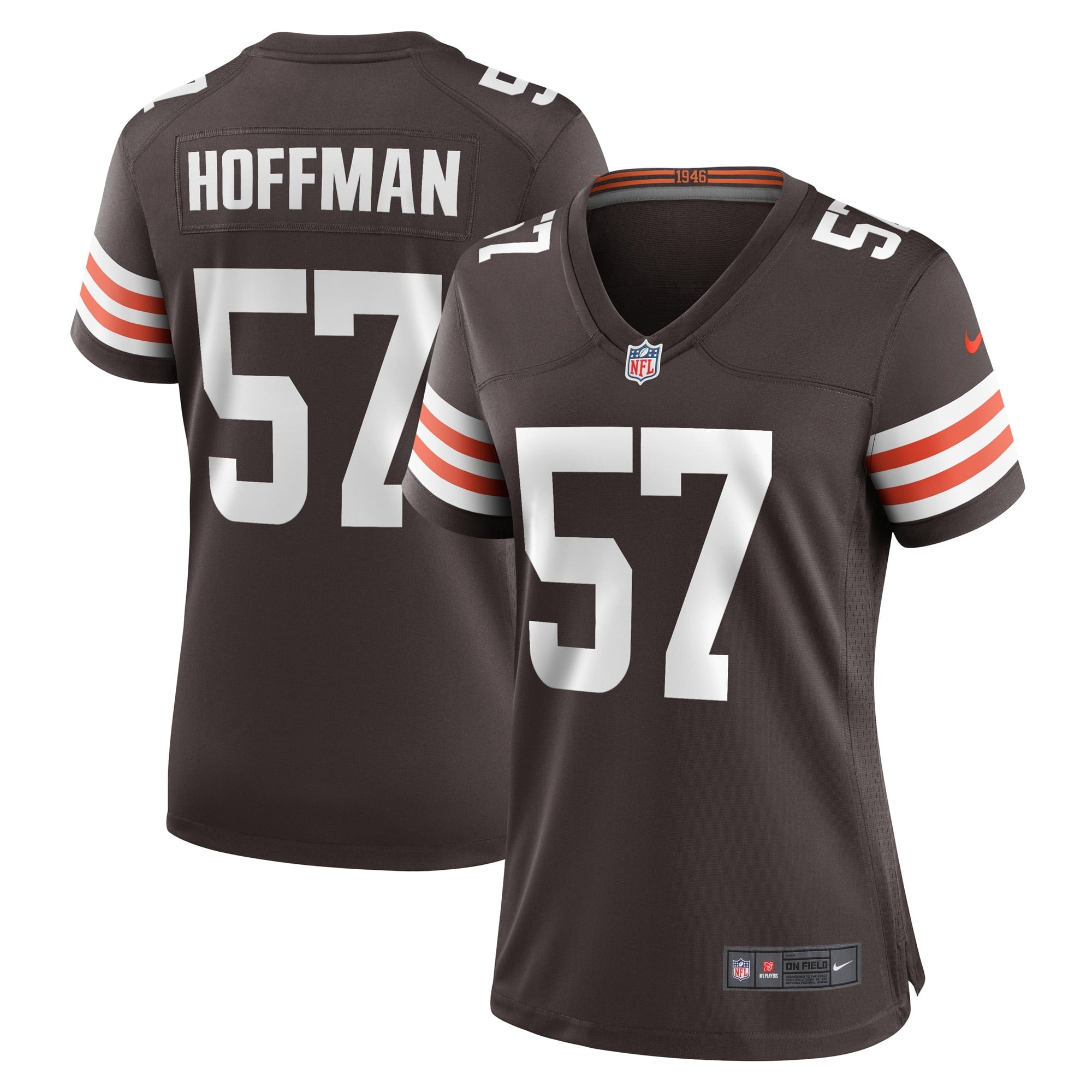 Women s Nike Brock Hoffman Brown Cleveland Browns Game Player Jersey