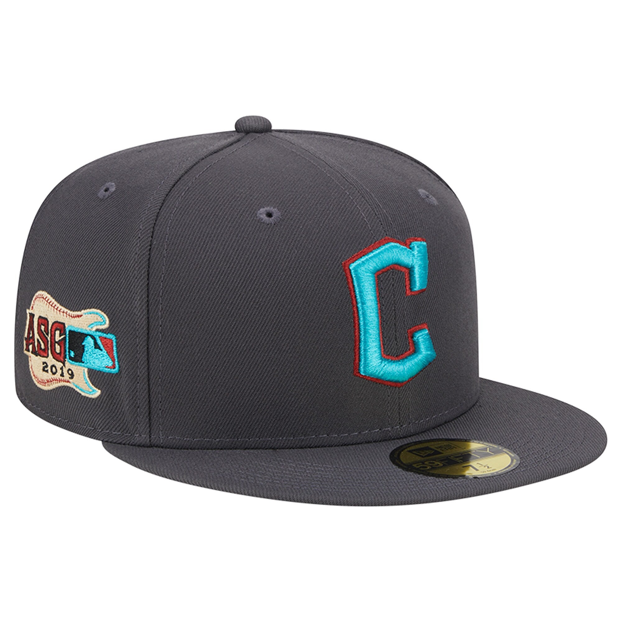 Cleveland Guardians New Era Print Undervisor 59FIFTY Fitted Hat - Graphite