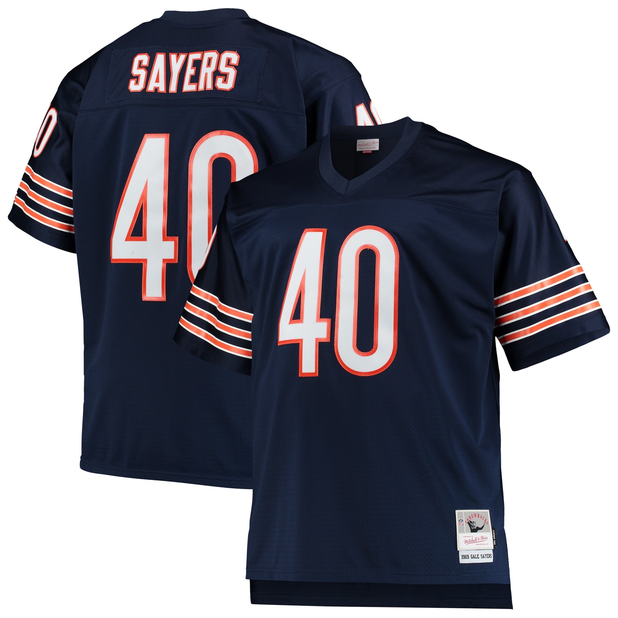 Gale Sayers Chicago Bears Mitchell   Ness Big   Tall 1969 Retired Player Replica Jersey   Navy