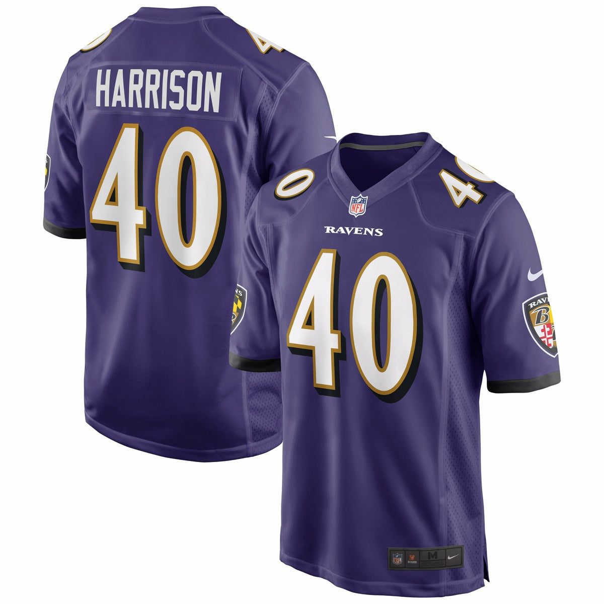 Men s Nike Malik Harrison Purple Baltimore Ravens Game Jersey
