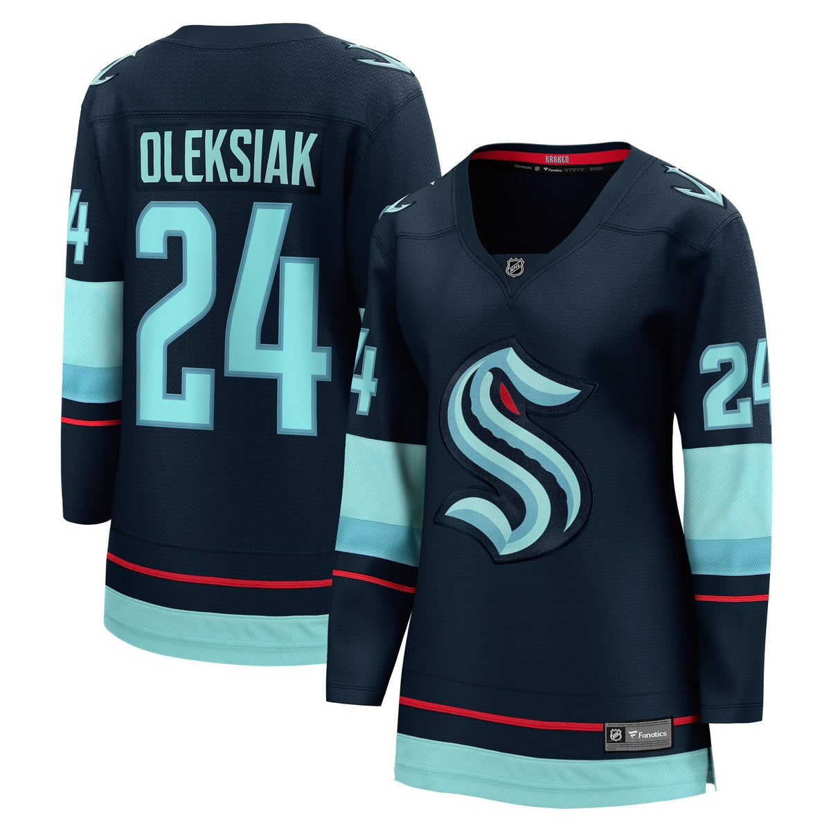 Women's Fanatics Branded Jamie Oleksiak Deep Sea Blue Seattle Kraken Home Breakaway Player Jersey