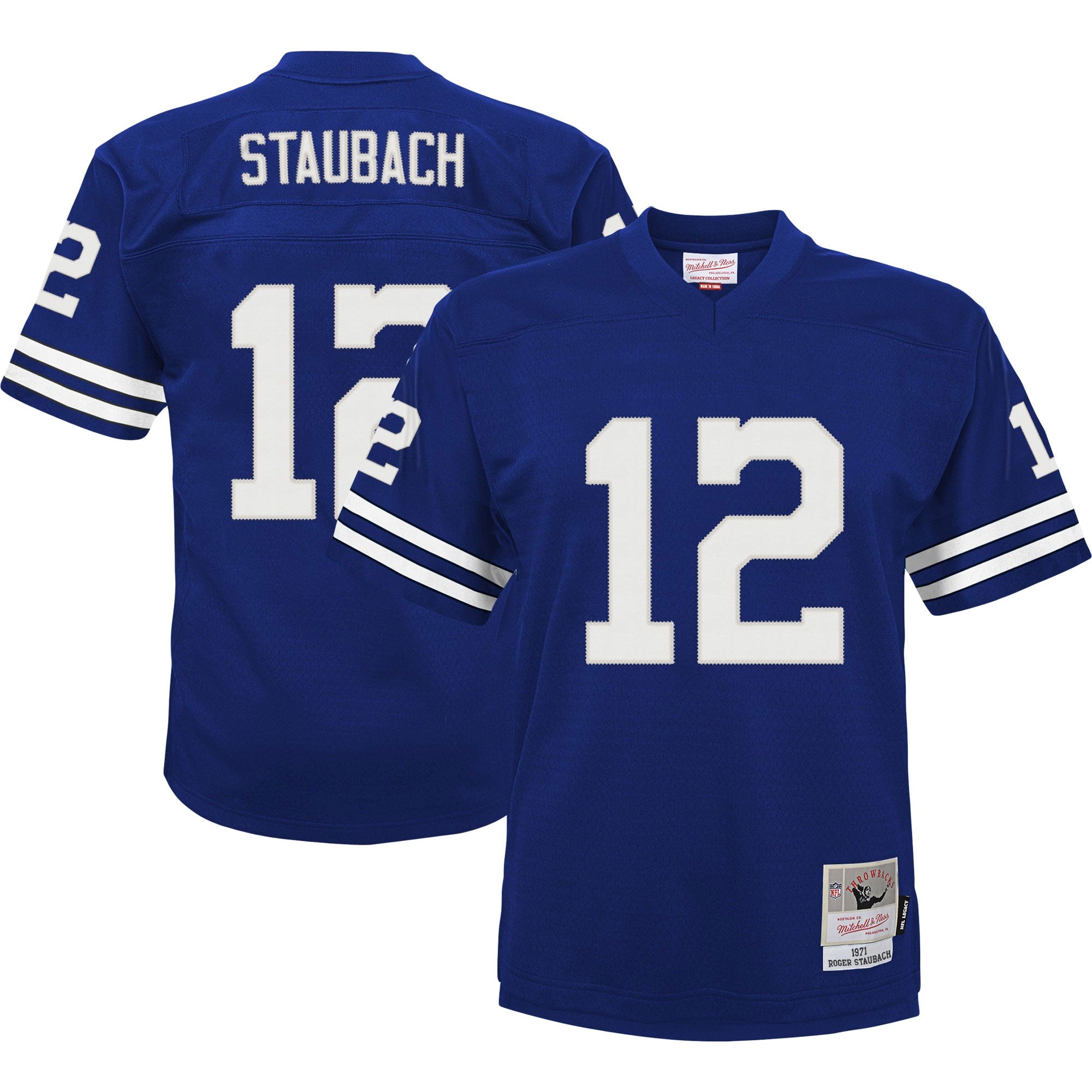 Roger Staubach Dallas Cowboys Mitchell   Ness Youth Retired Player Legacy Jersey   Navy