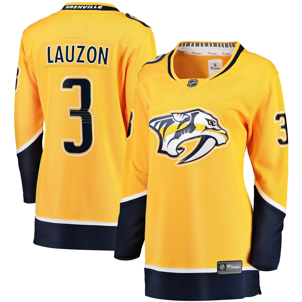 Women's Fanatics Branded Jeremy Lauzon Gold Nashville Predators Home Breakaway Player Jersey