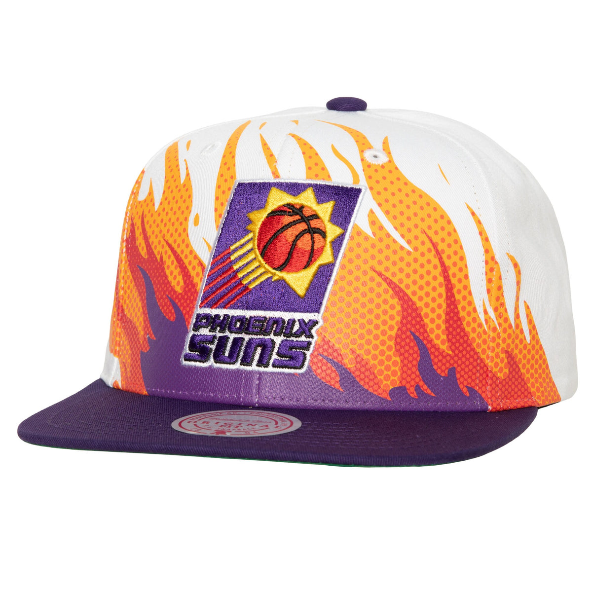 Phoenix Suns Mitchell & Ness Hot Fire Snapback Hat - White