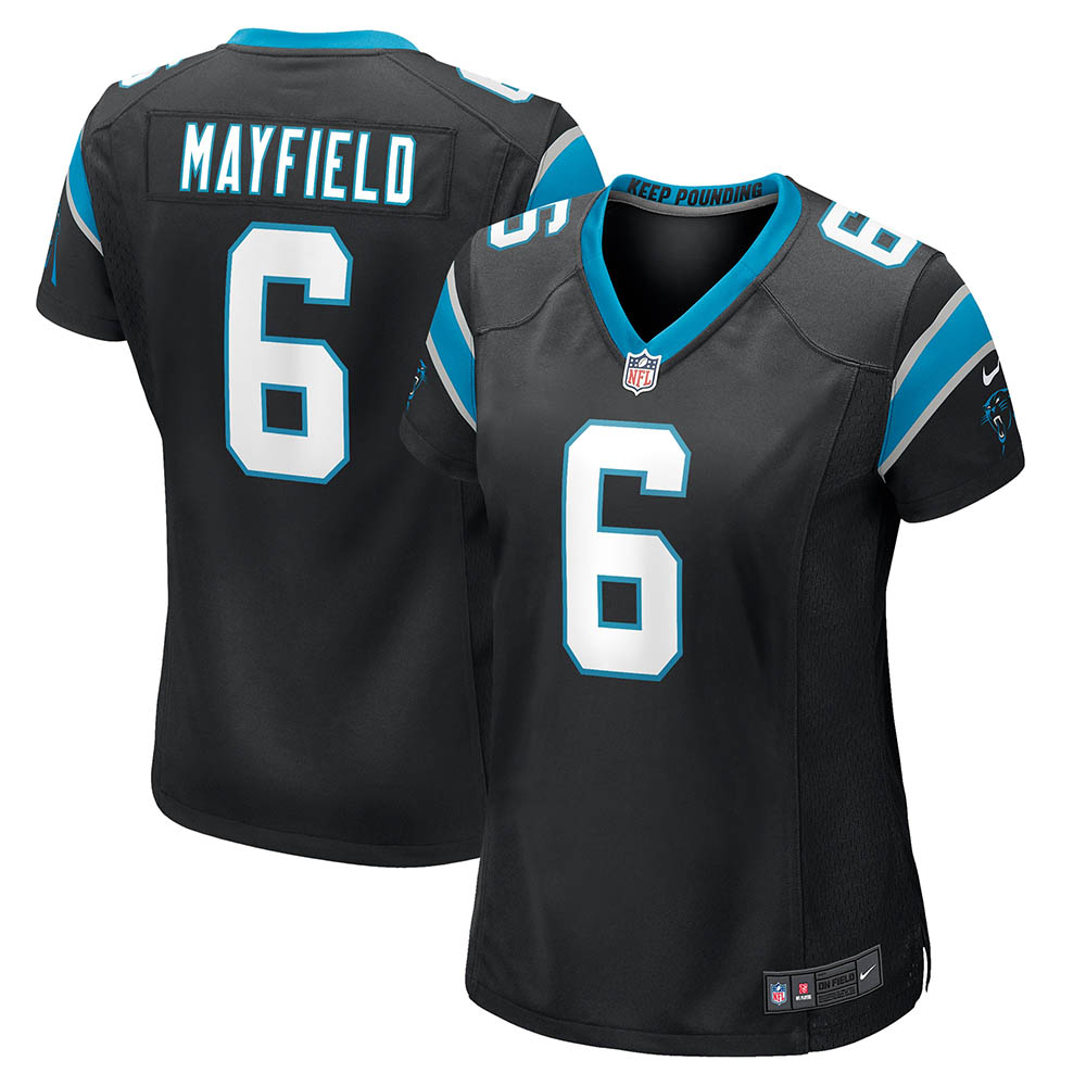 Women s Carolina Panthers Baker Mayfield Home Player Game Jersey Black