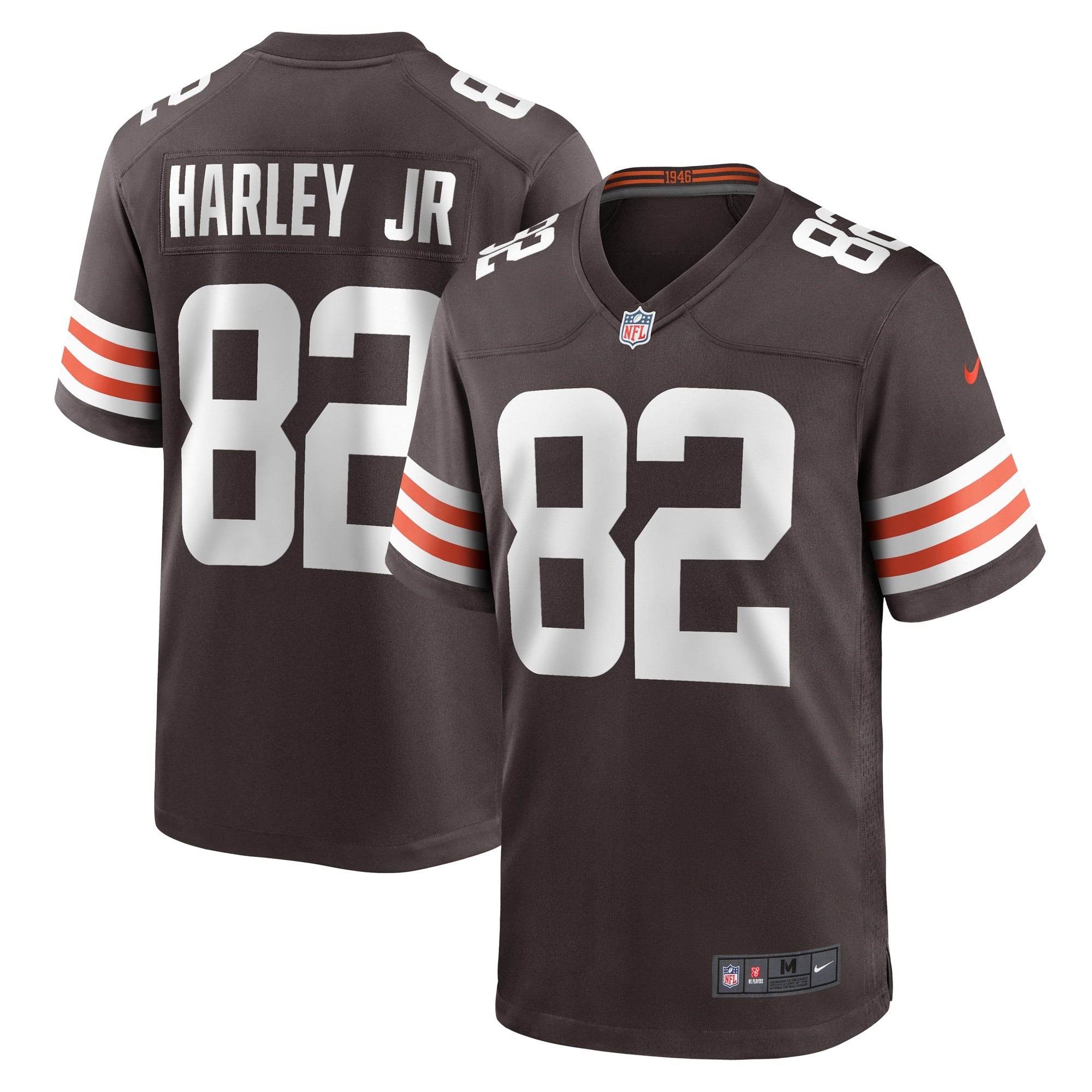 Men s Nike Mike Harley Jr. Brown Cleveland Browns Game Player Jersey