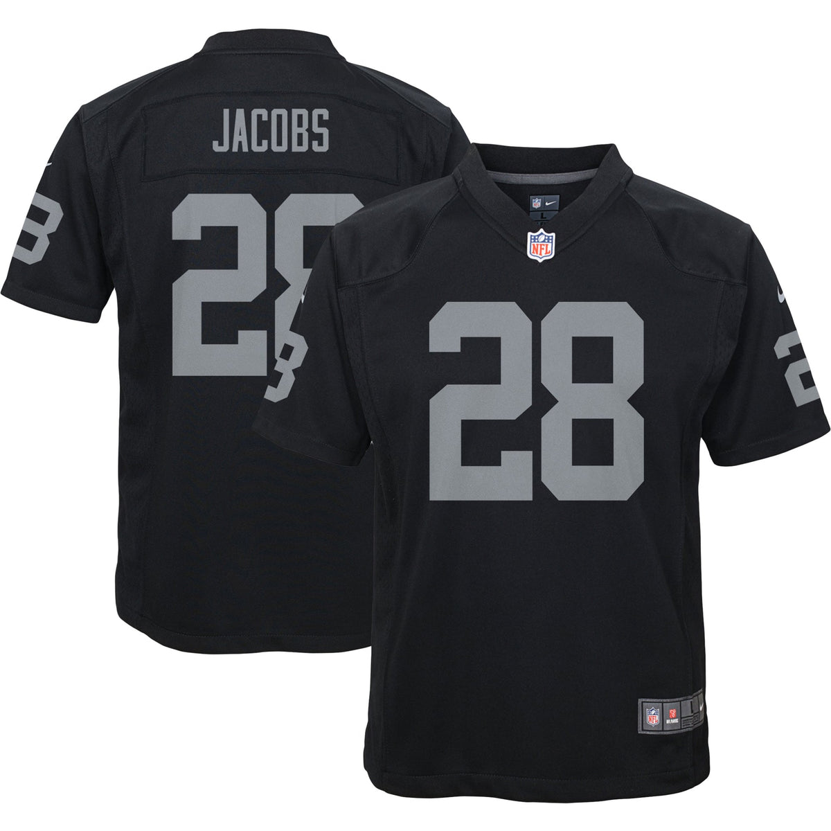 Josh Jacobs Las Vegas Raiders Nike Youth Game Jersey   Black