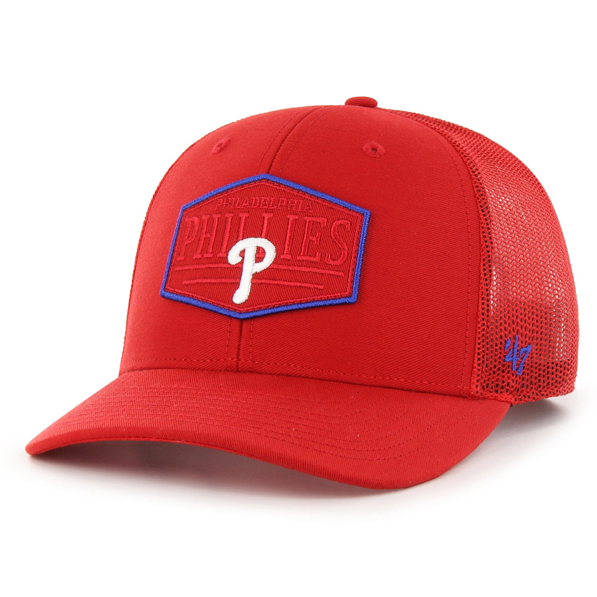 Philadelphia Phillies '47 Ridgeline Tonal Patch Trucker Adjustable Hat - Red