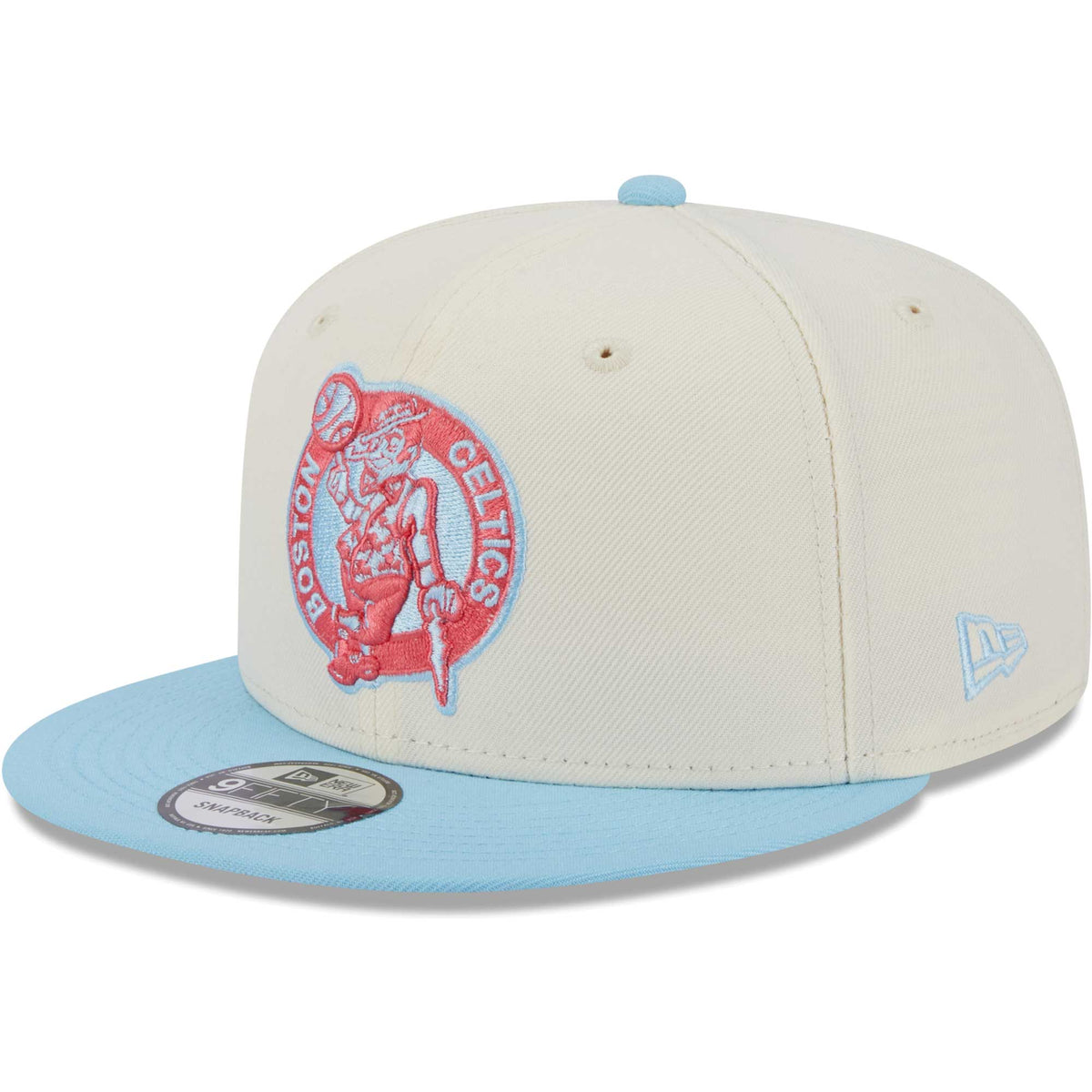 Boston Celtics New Era 2-Tone Color Pack 9FIFTY Snapback Hat - White/Powder Blue