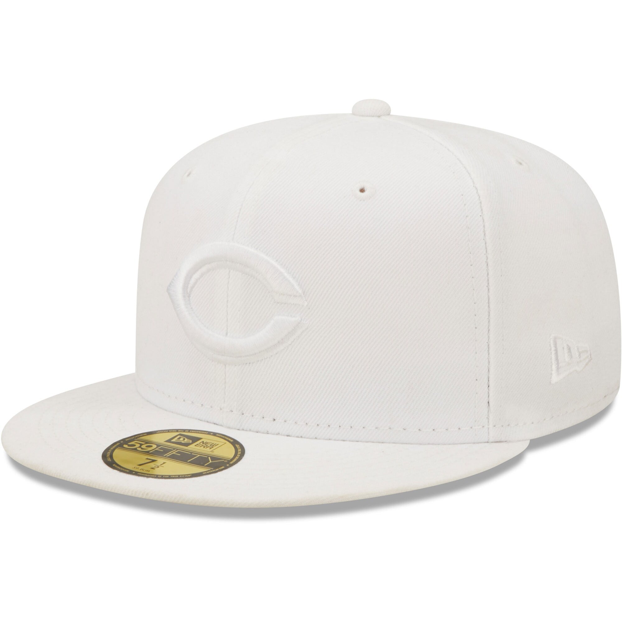 Cincinnati Reds New Era White on White 59FIFTY Fitted Hat