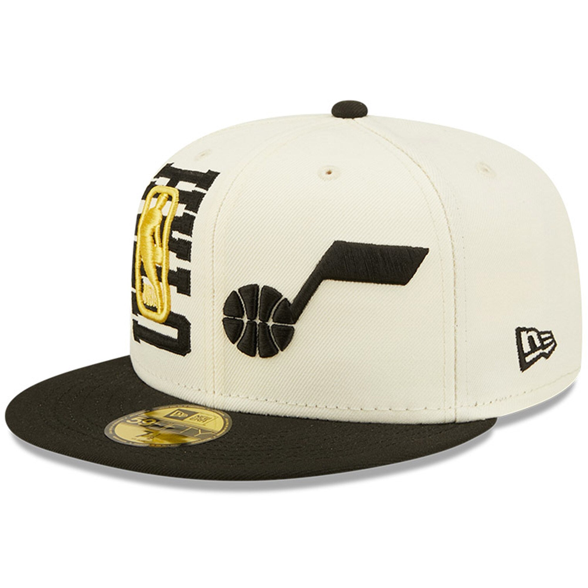 Utah Jazz New Era 2022 NBA Draft 59FIFTY Fitted Hat - Cream/Black
