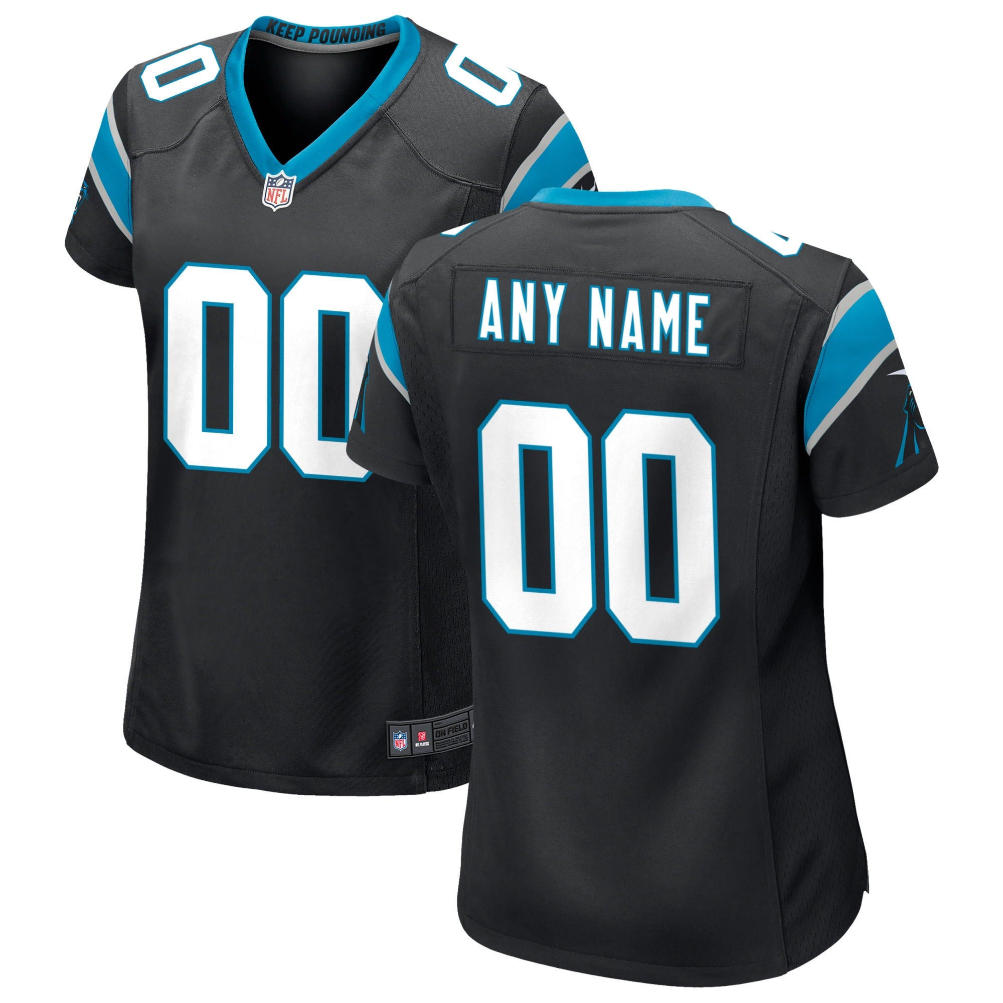 Carolina Panthers Nike Women s Custom Game Jersey   Black