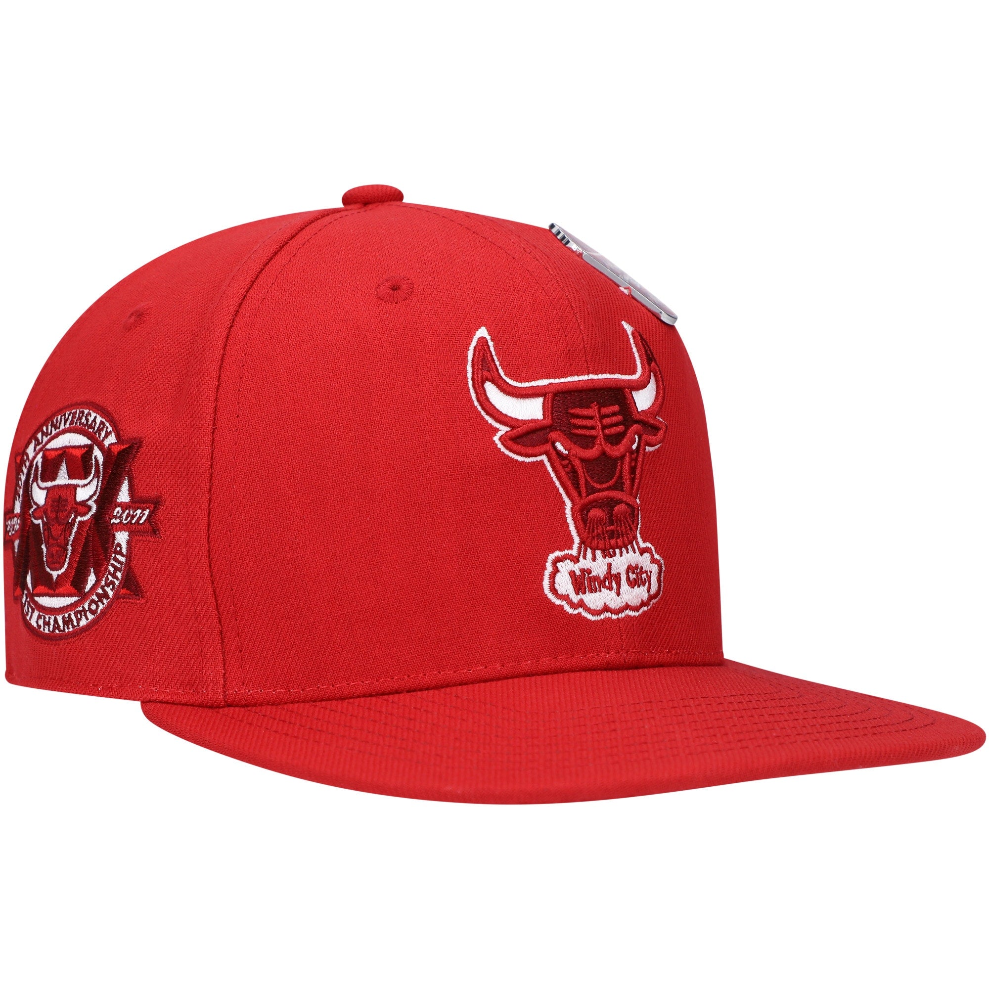 Chicago Bulls Mitchell & Ness Hardwood Classics 20th Anniversary Cherry Bomb Fitted Hat - Red