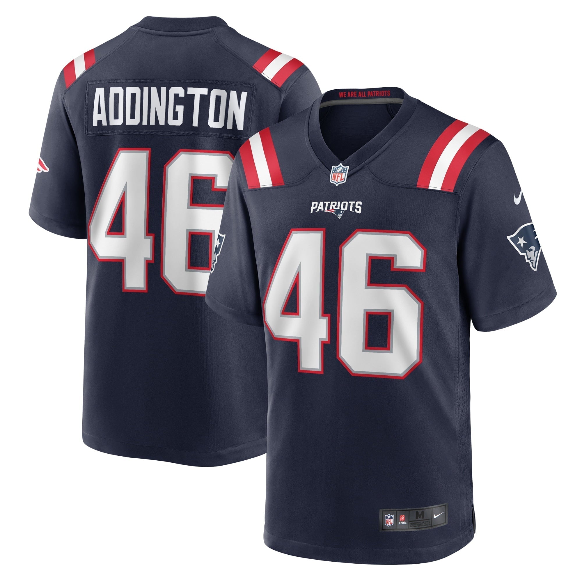 Men s Nike Tucker Addington Navy New England Patriots Home Game Player Jersey