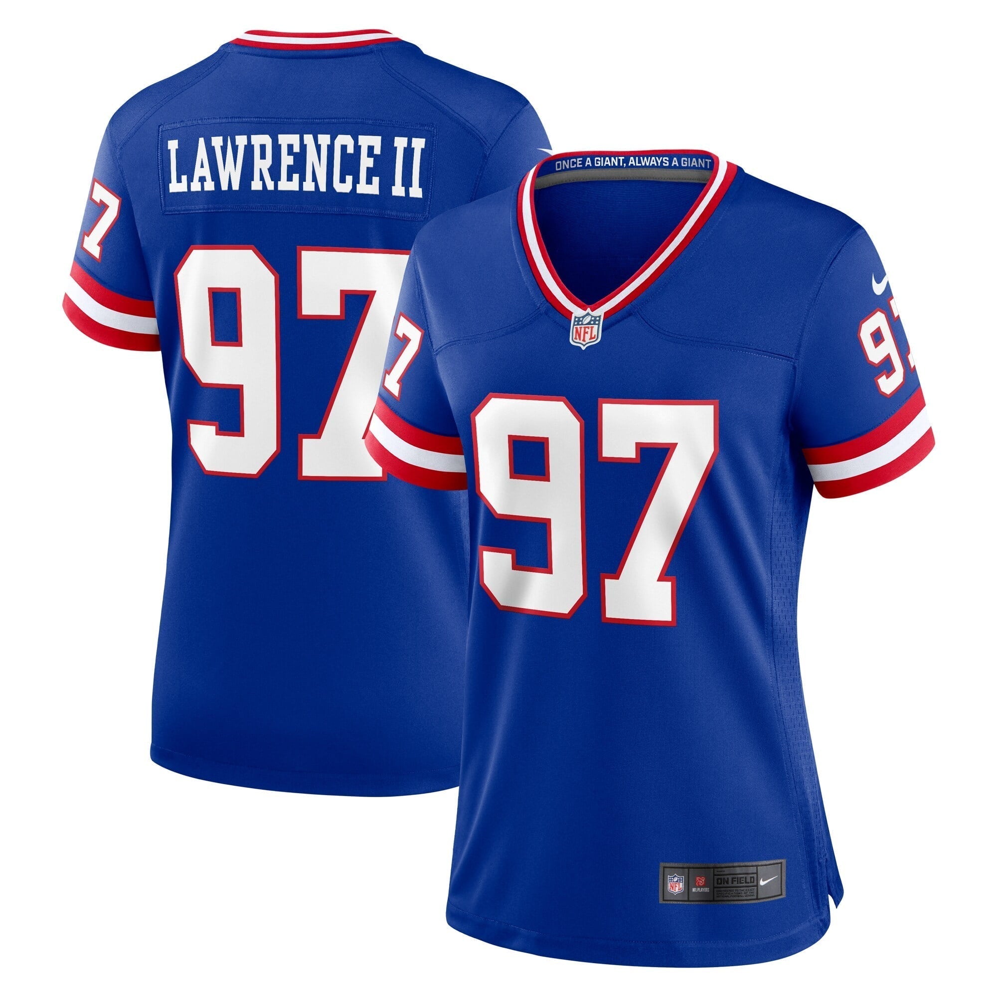 Women s Nike Dexter Lawrence II Royal New York Giants Classic Game Player Jersey