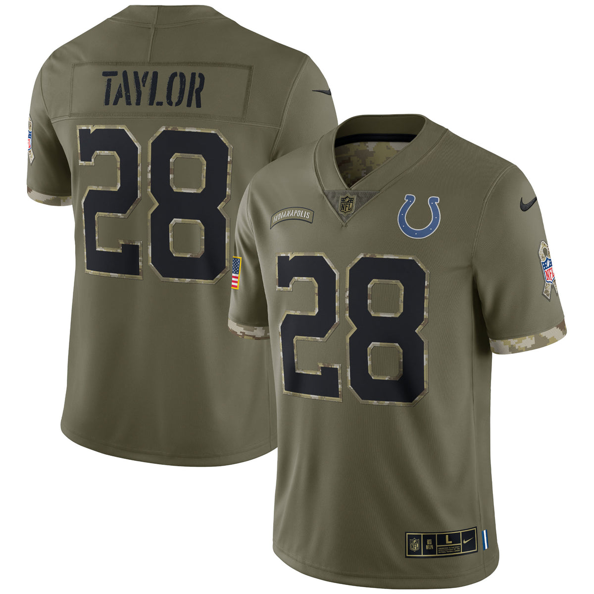 Jonathan Taylor Indianapolis Colts Nike 2022 Salute To Service Limited Jersey   Olive