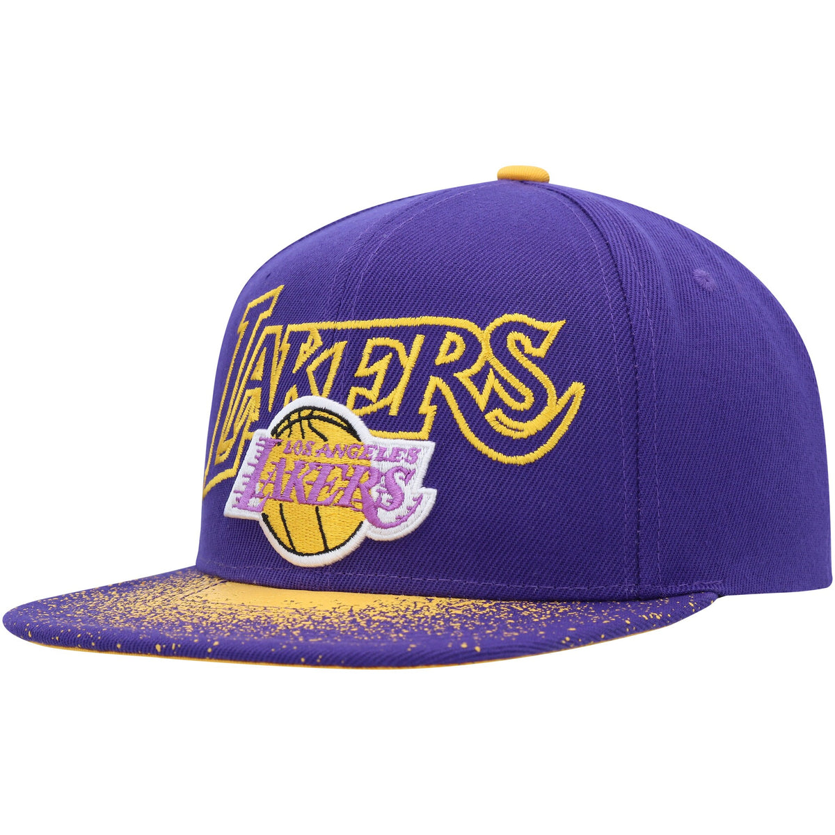 Los Angeles Lakers Mitchell & Ness Hardwood Classics Energy Re-Take Speckle Brim Snapback Hat - Purple