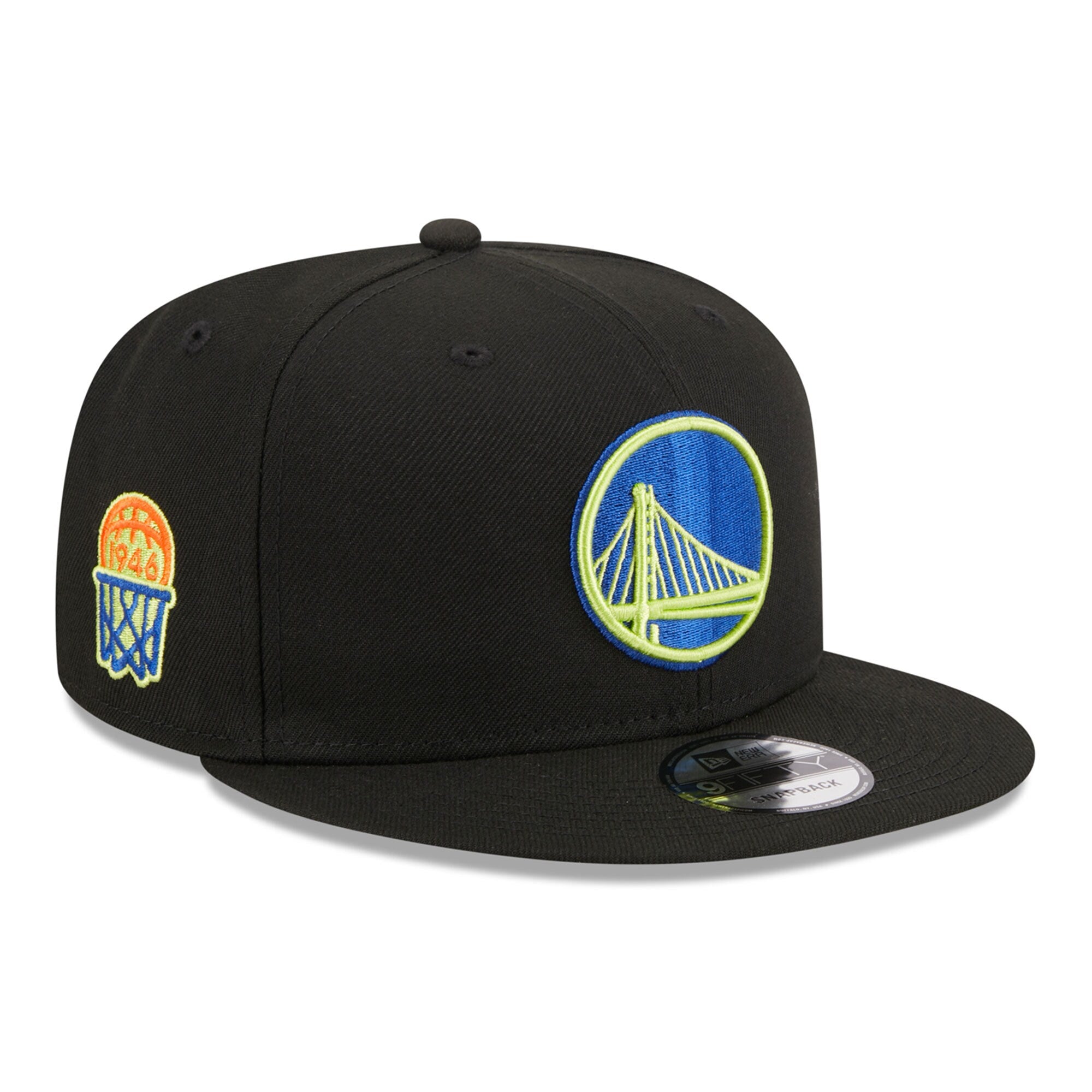 Golden State Warriors New Era Neon Pop 9FIFTY Snapback Hat - Black