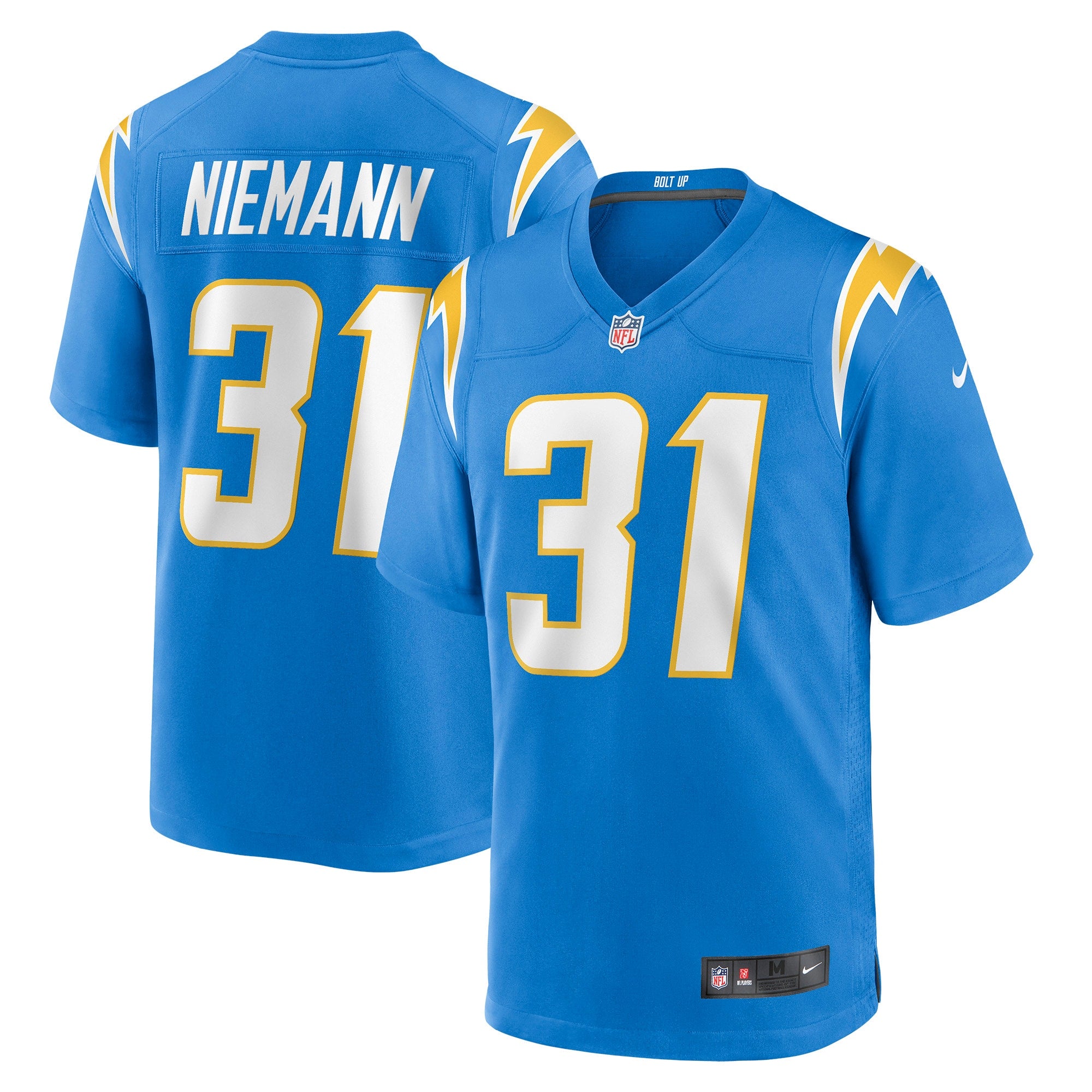Nick Niemann Los Angeles Chargers Nike Game Player Jersey   Powder Blue