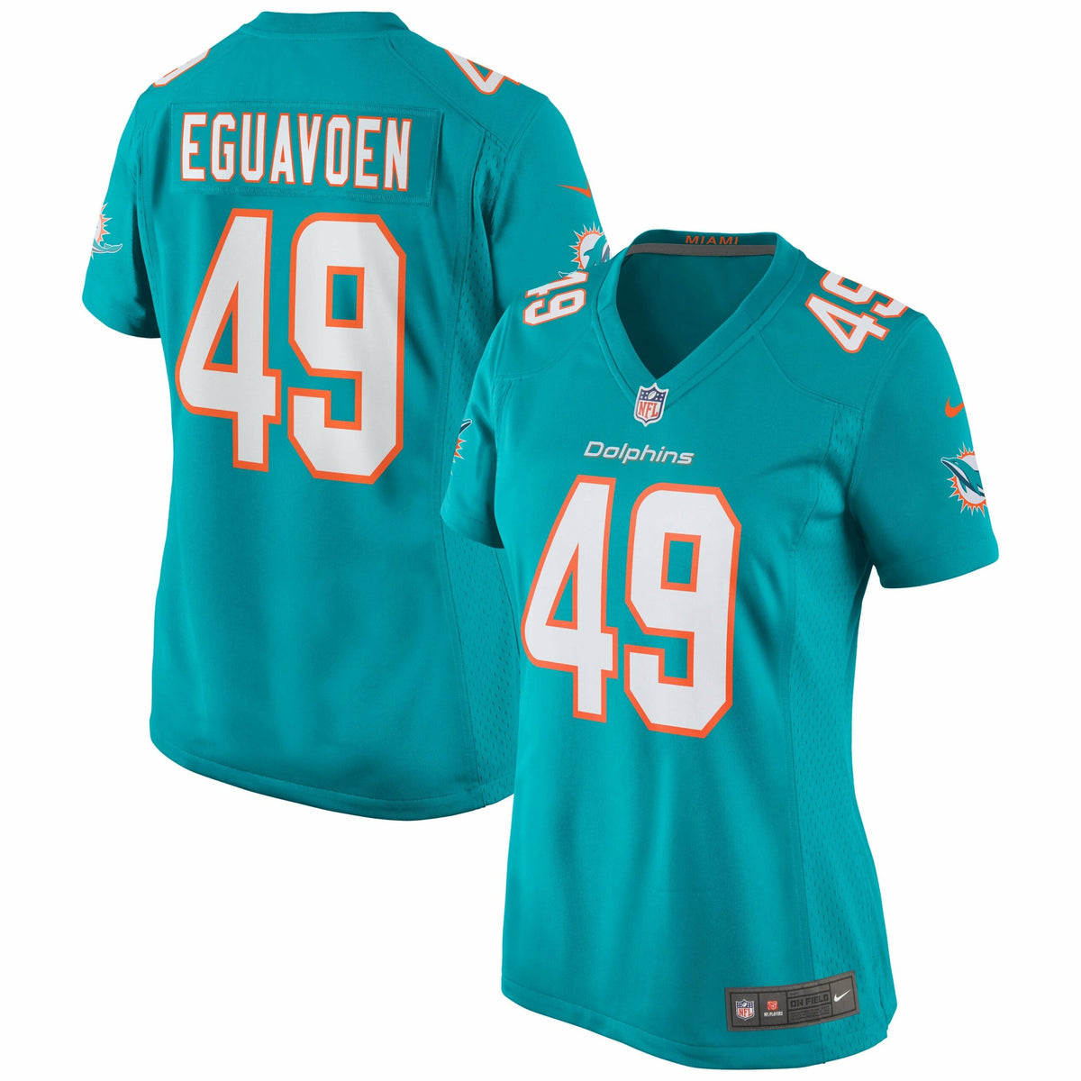 Women s Nike Sam Eguavoen Aqua Miami Dolphins Game Jersey