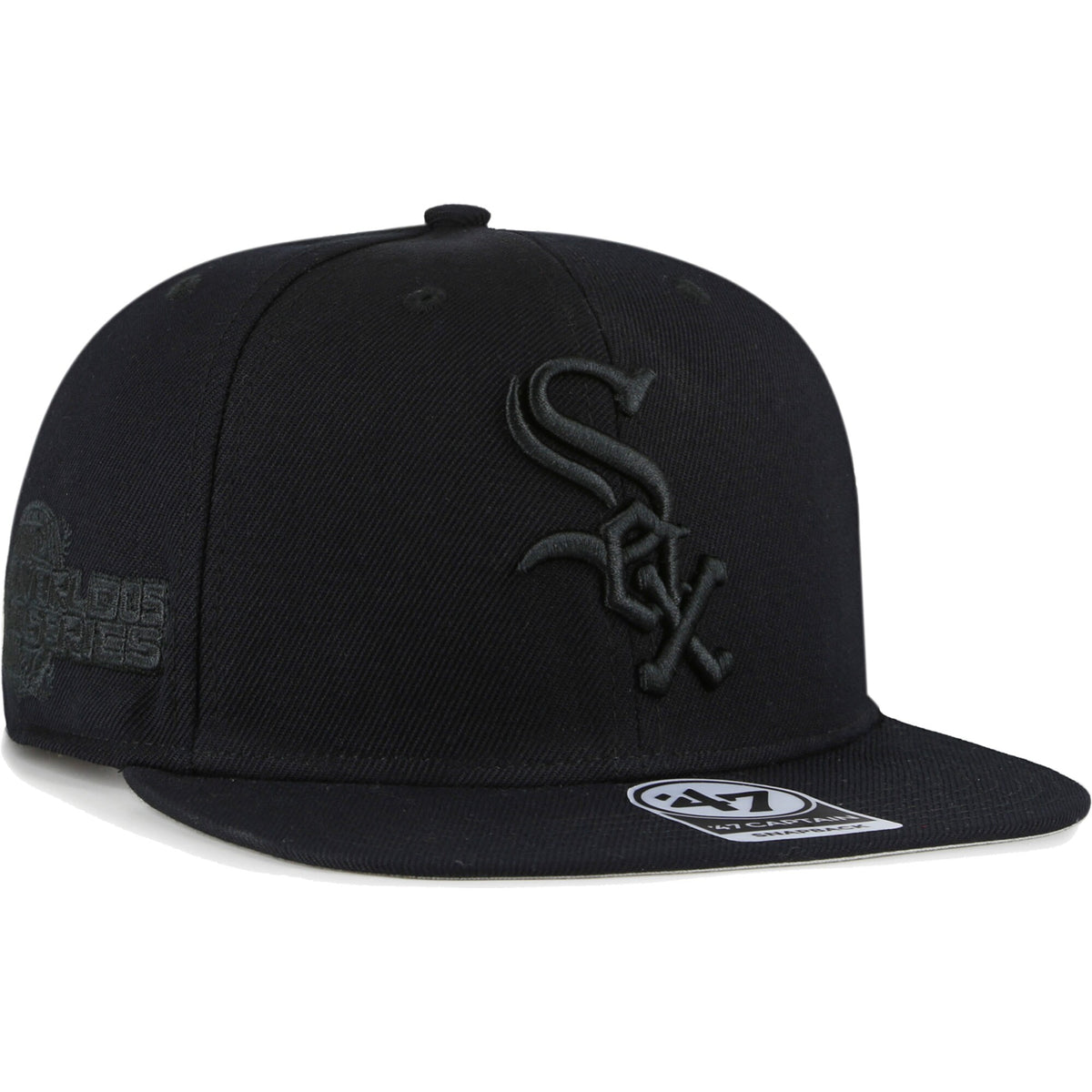 Chicago White Sox '47 Black on Black Sure Shot Captain Snapback Hat