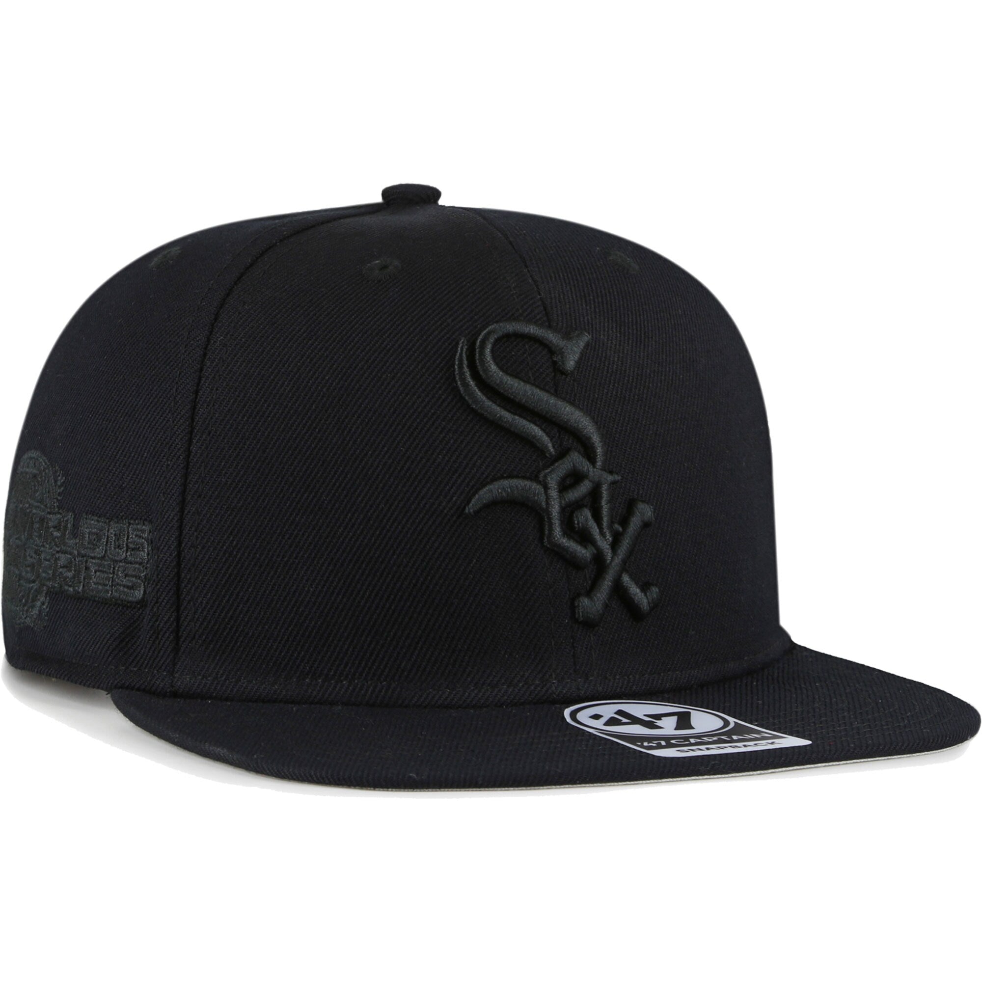 Chicago White Sox '47 Black on Black Sure Shot Captain Snapback Hat